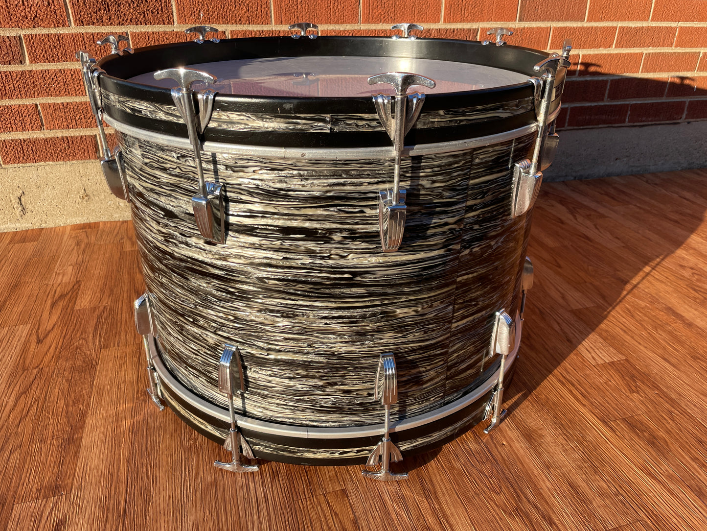 1960 Ludwig 14x22 Virgin Bass Drum Oyster Black Pearl