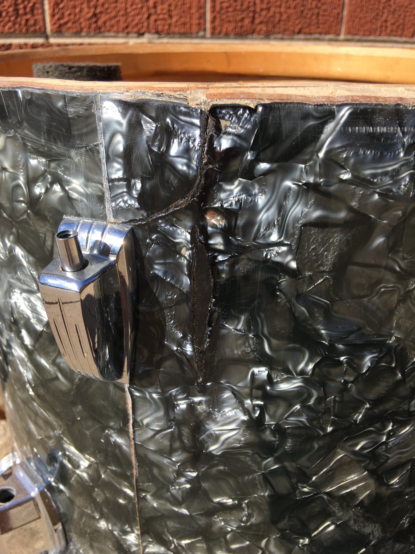 1971 Ludwig 14x14 Floor Tom drum - Black Diamond Pearl