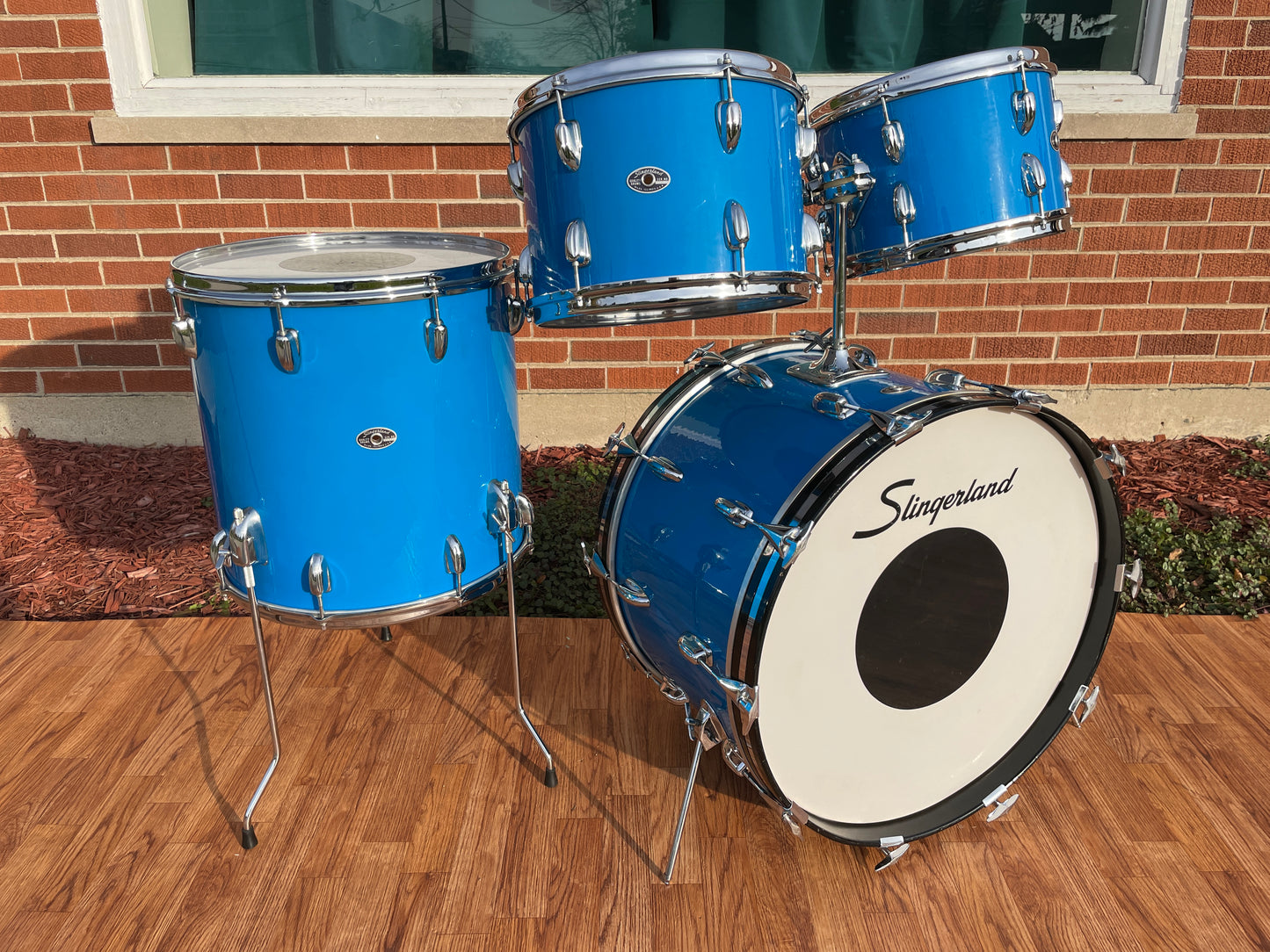 1970s Slingerland Modern Solo Outfit No. 2R Drum Set Blue Gloss
