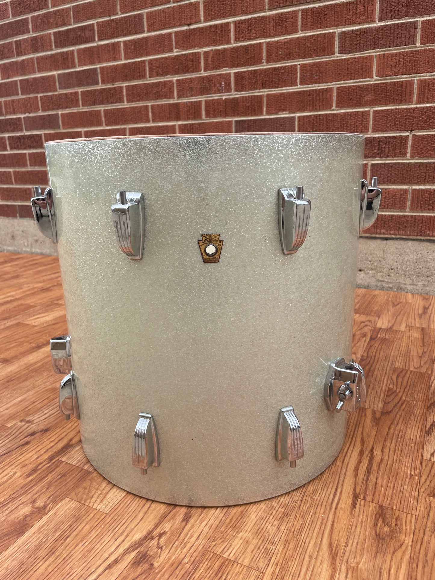 1965 Ludwig 16x16 Floor Tom Drum Silver Sparkle COB