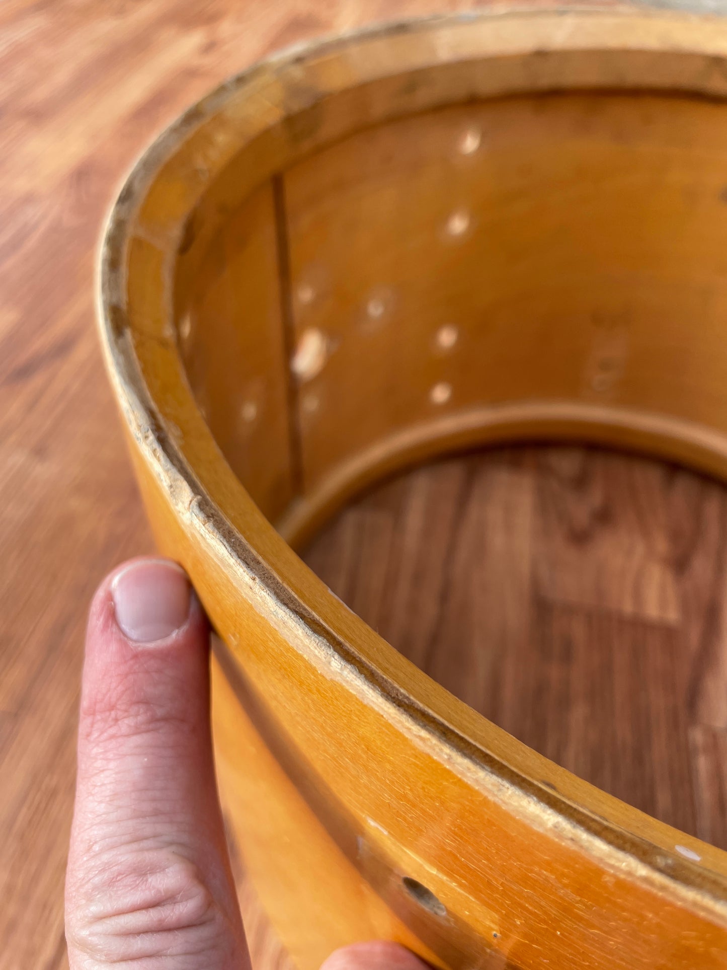 1970s Ludwig 8x12 Thermogloss Tom Drum Shell Natural