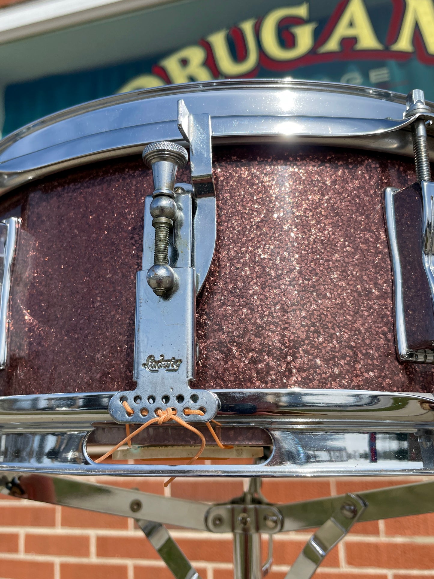 1967 Ludwig 5x14 Pioneer Snare Drum Burgundy Sparkle