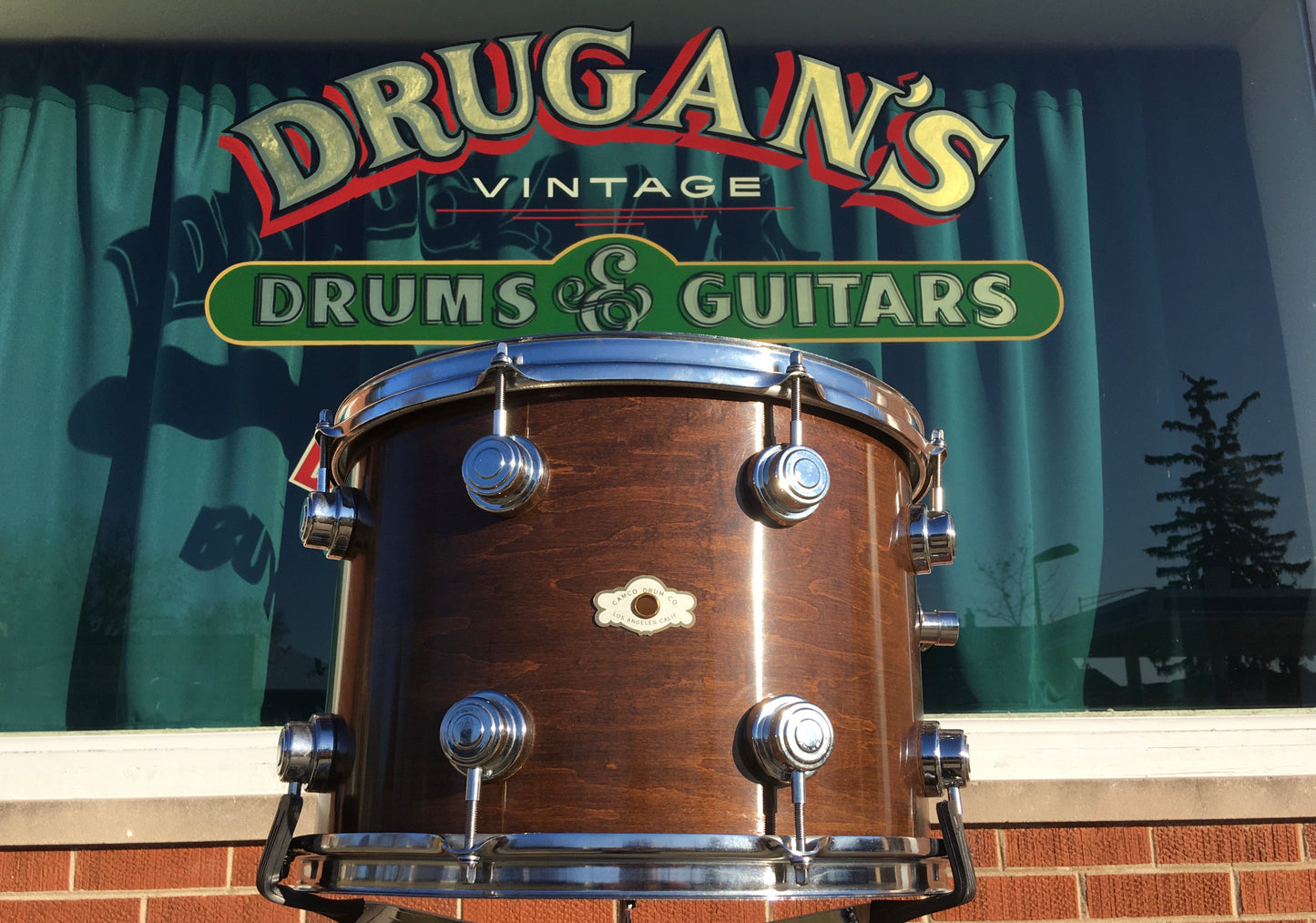 1970s Camco 10x14 Walnut L.A. Los Angeles Single Tom Drum