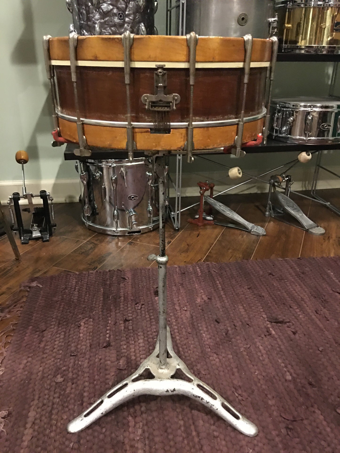 1900s / 1910s Leedy Dixie Music House Chicago 4x14 Single Tension Snare Drum