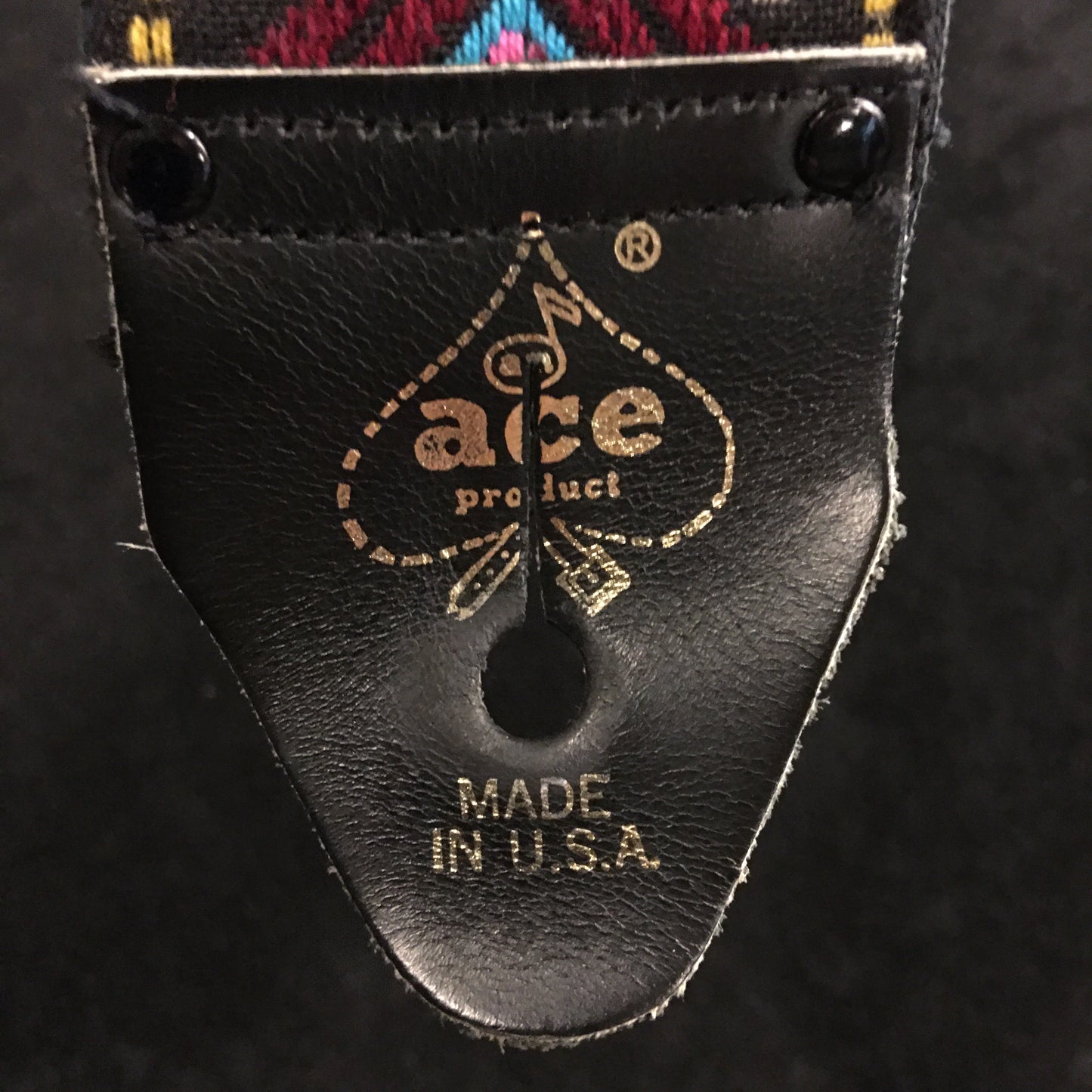 Vintage Ace Purple/Blue Diamond Guitar Strap Hippie Bobby Lee Style