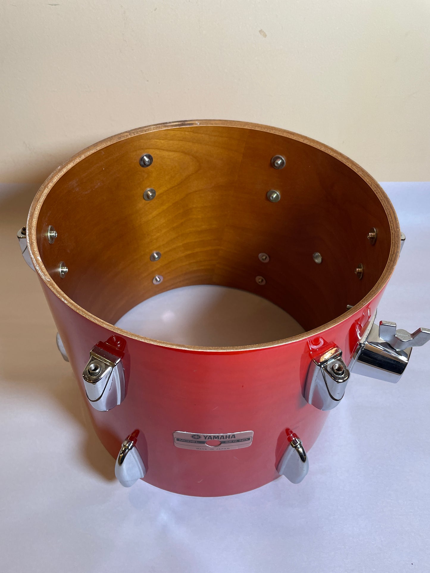 1980s Yamaha 12" Power Tour Custom Tom Drum Single Red Wood 12x10 10x12