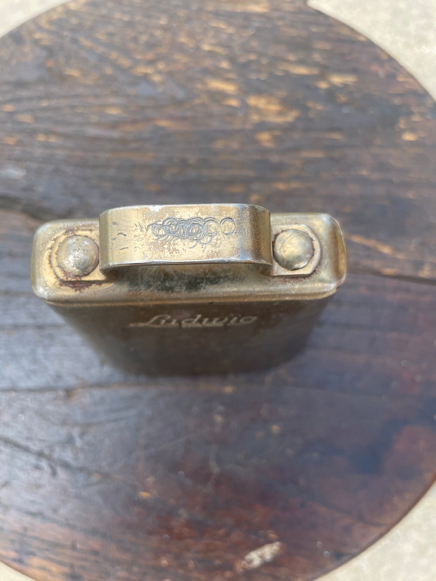 Vintage 1960s Ludwig Script Logo 5" Golden Tone Cow Bell