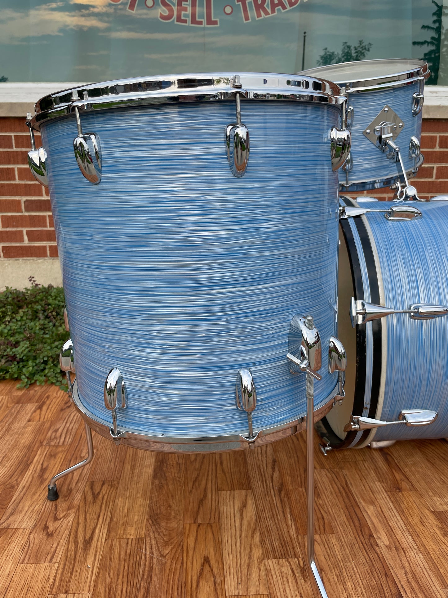 1960s Slingerland Gene Krupa De Luxe Outfit No. 1N Drum Set w/ Artist Snare Blue Ripple Pearl