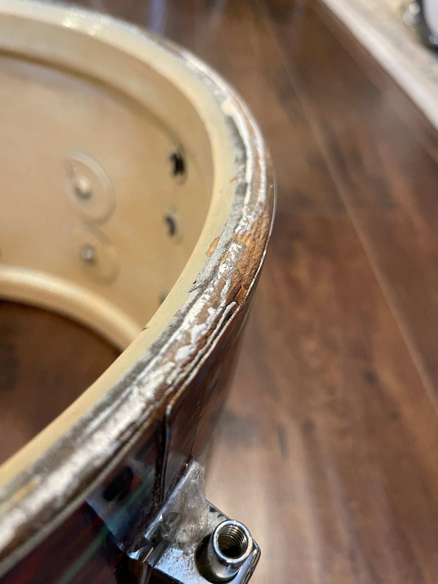 1970s Ludwig 8x12 Tom Drum Psychedelic Red