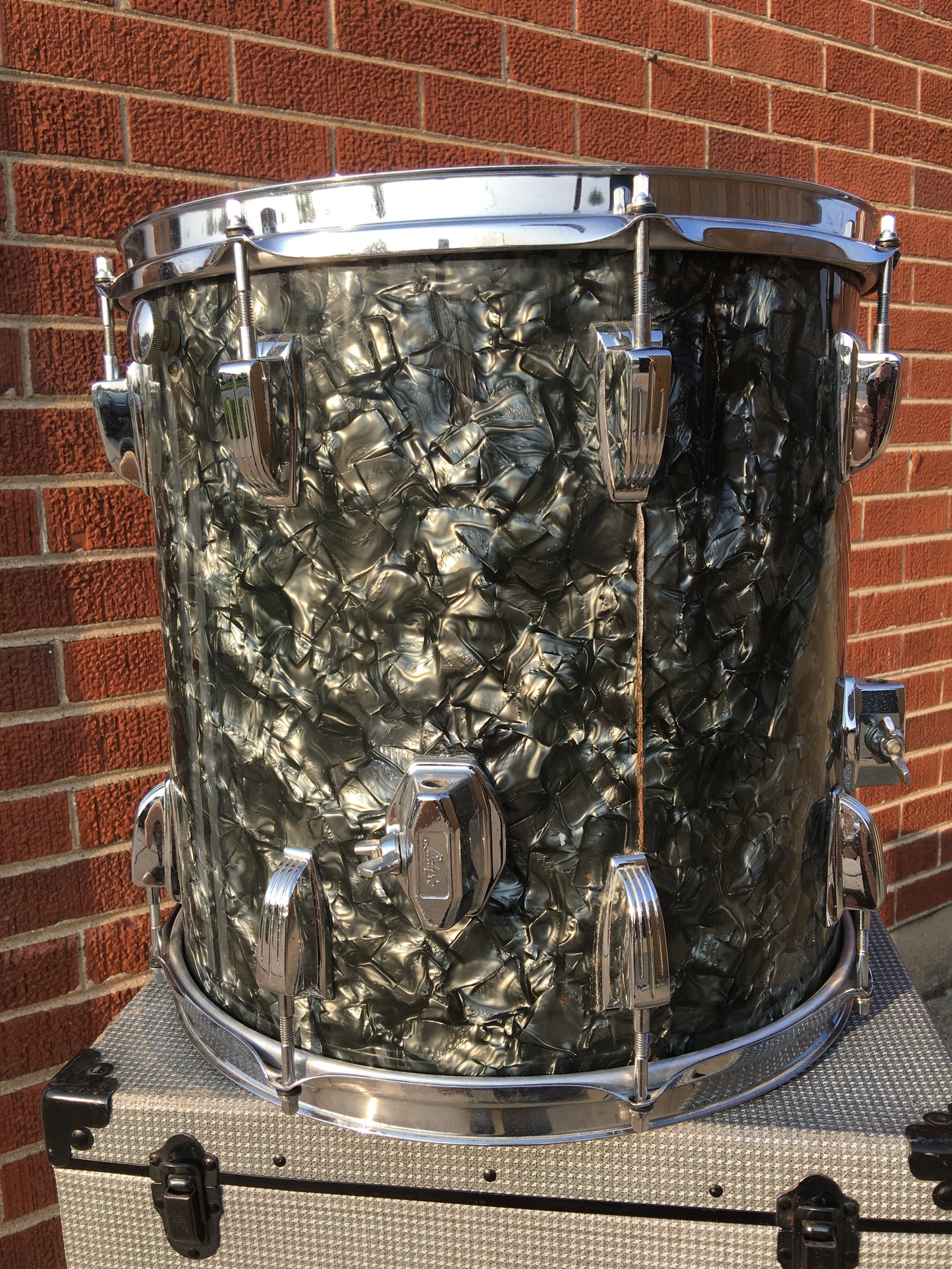 1971 Ludwig 14x14 Floor Tom drum - Black Diamond Pearl