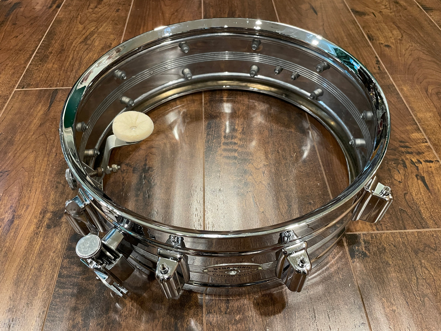 1960s-70s Rogers Dyna-Sonic 5x14 Snare Drum COB Chrome Over Brass