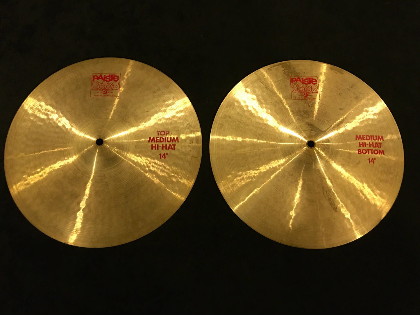 14" Paiste Red Label 2002 Medium Hi-Hat Cymbals 836/1020g