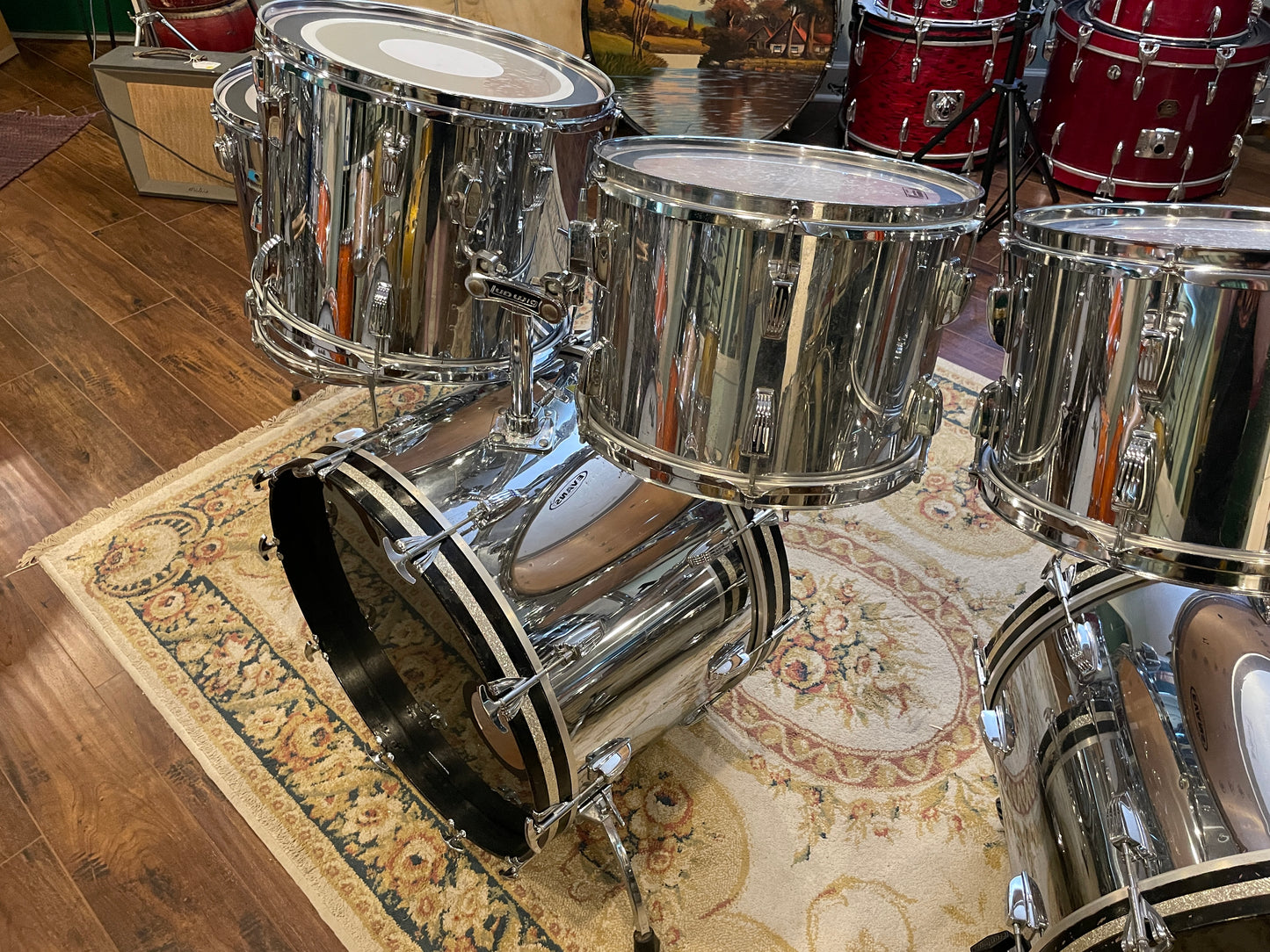 1979-80 Ludwig 9pc. Drum Set Chrome Over Wood *Video Demo*