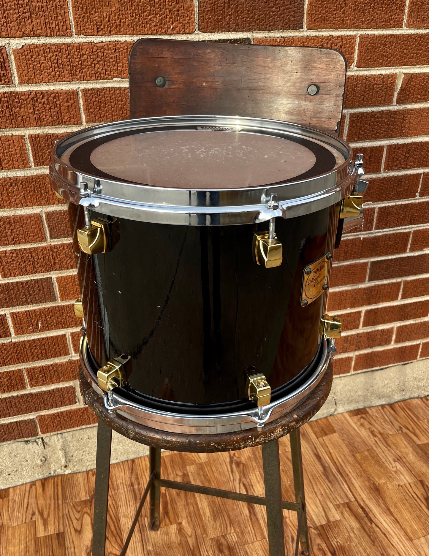 Yamaha 12x10 Maple Custom Tom Drum Single Piano Black 10x12 Made in Japan