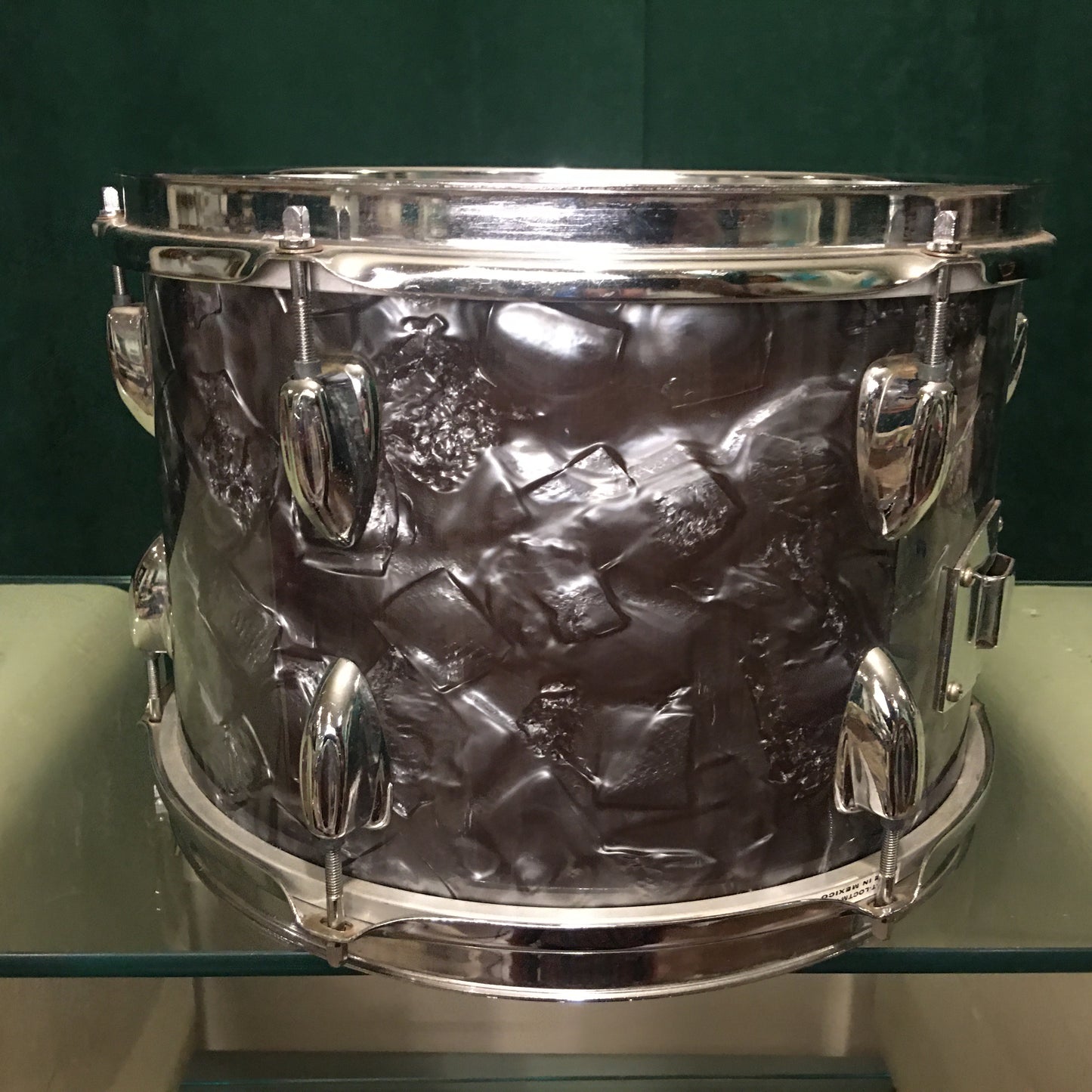 Vintage Made In Japan 8x12 Tom Drum Black Diamond Pearl