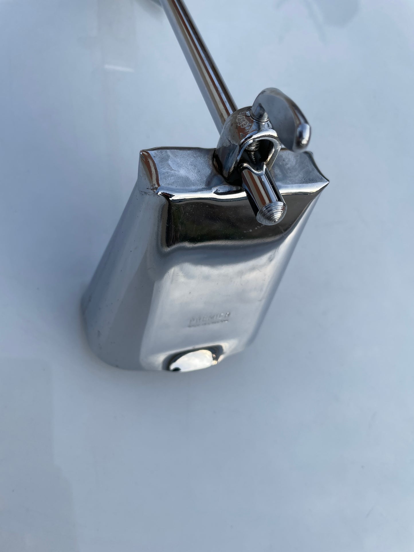 1960s Premier Cow Bell w/ Bass Drum Hoop Mount Holder