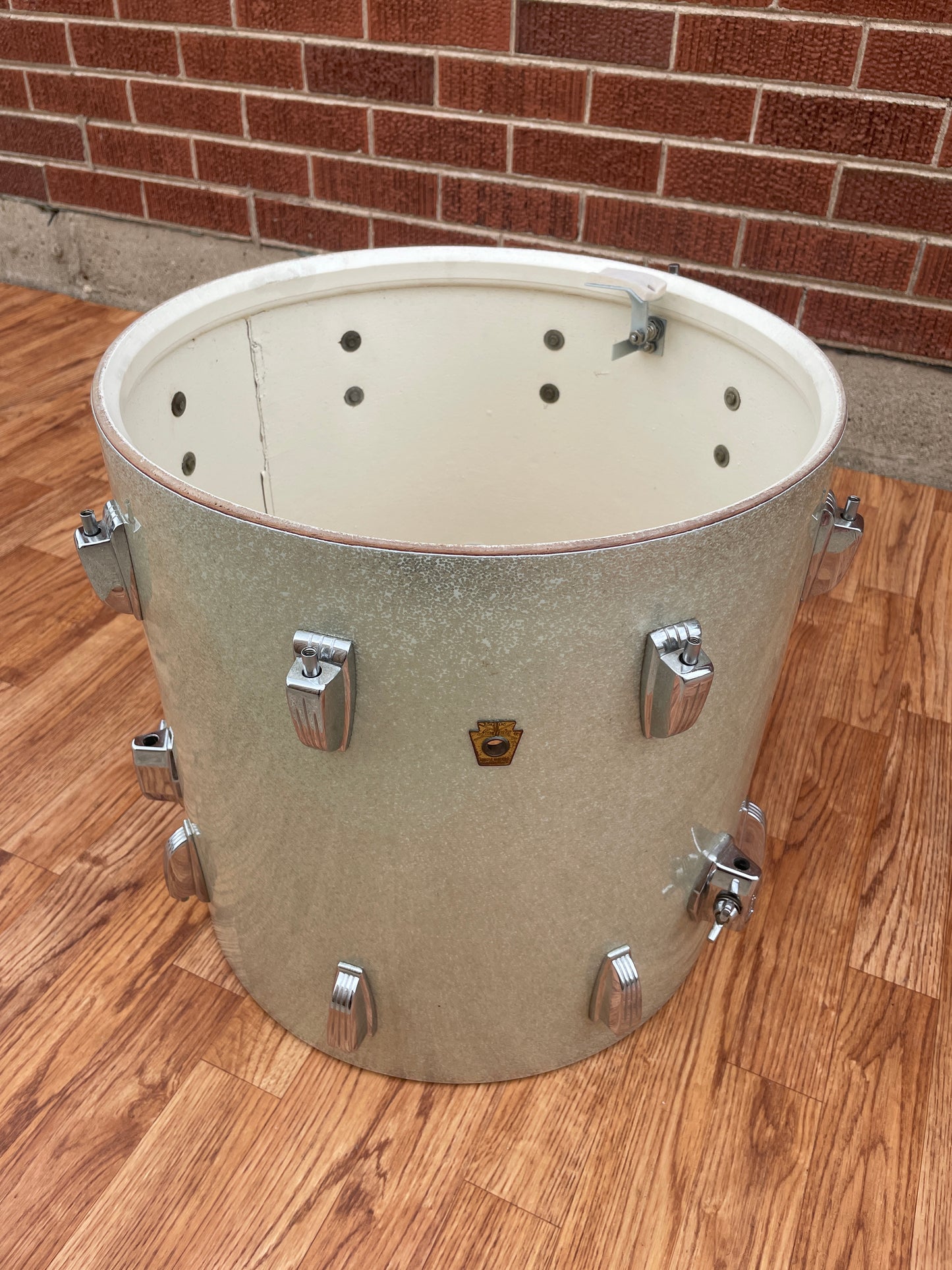 1965 Ludwig 16x16 Floor Tom Drum Silver Sparkle COB