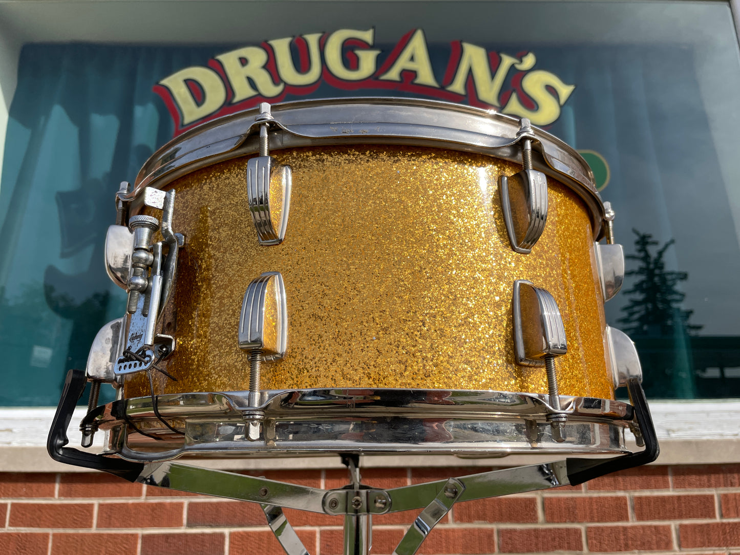 1962 Ludwig 6.5x14 No. 912 School Festival Snare Drum Gold Sparkle Pre-Serial