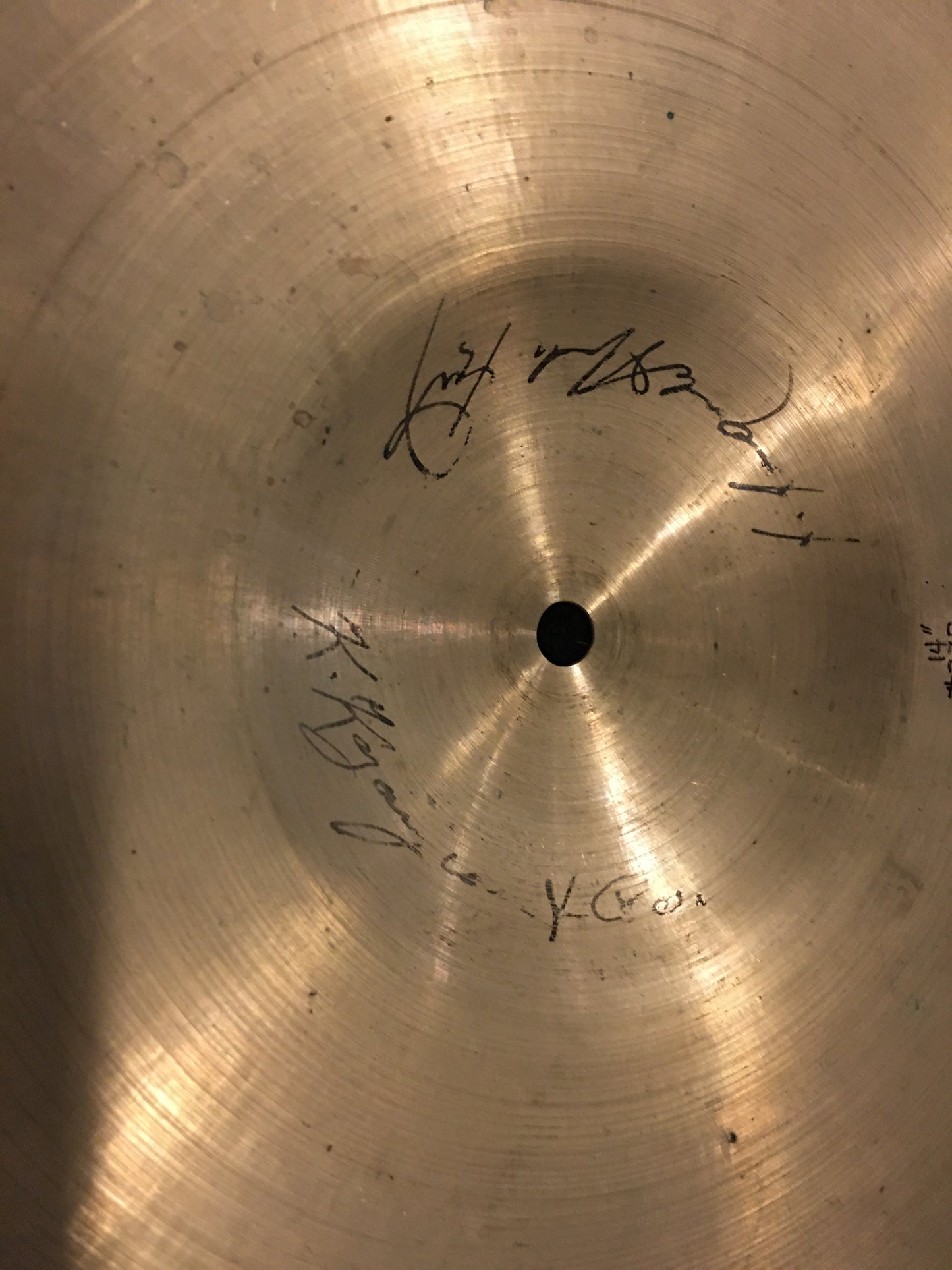 Extremely Rare 14" K. Kazanjian & Co Wurlitzer 1919-1920s Small Ride Cymbal 1342g #372