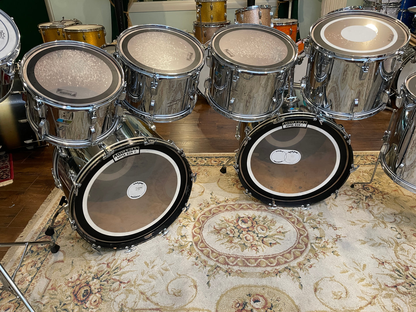 1979-80 Ludwig 9pc. Drum Set Chrome Over Wood *Video Demo*