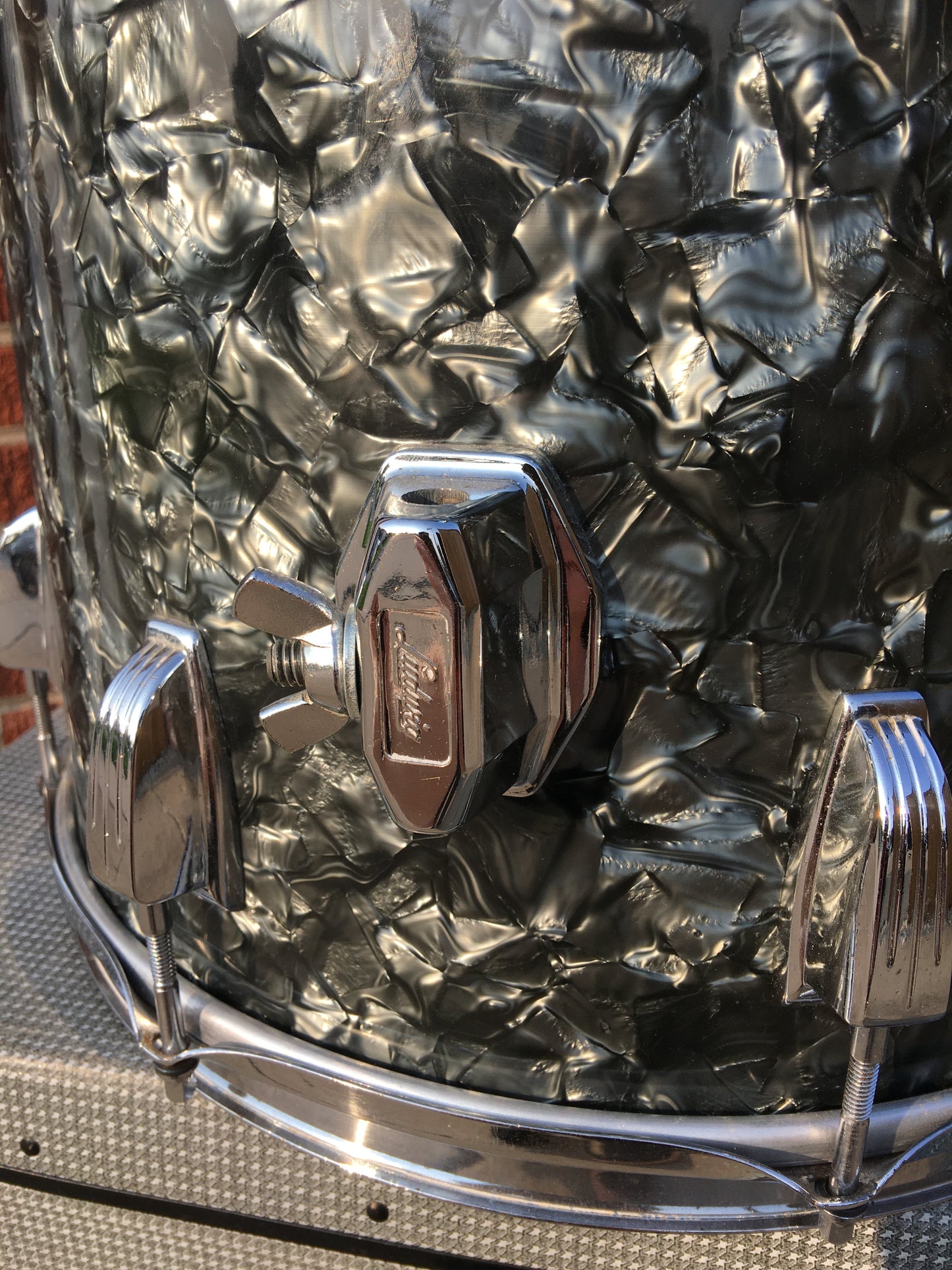 1971 Ludwig 14x14 Floor Tom drum - Black Diamond Pearl