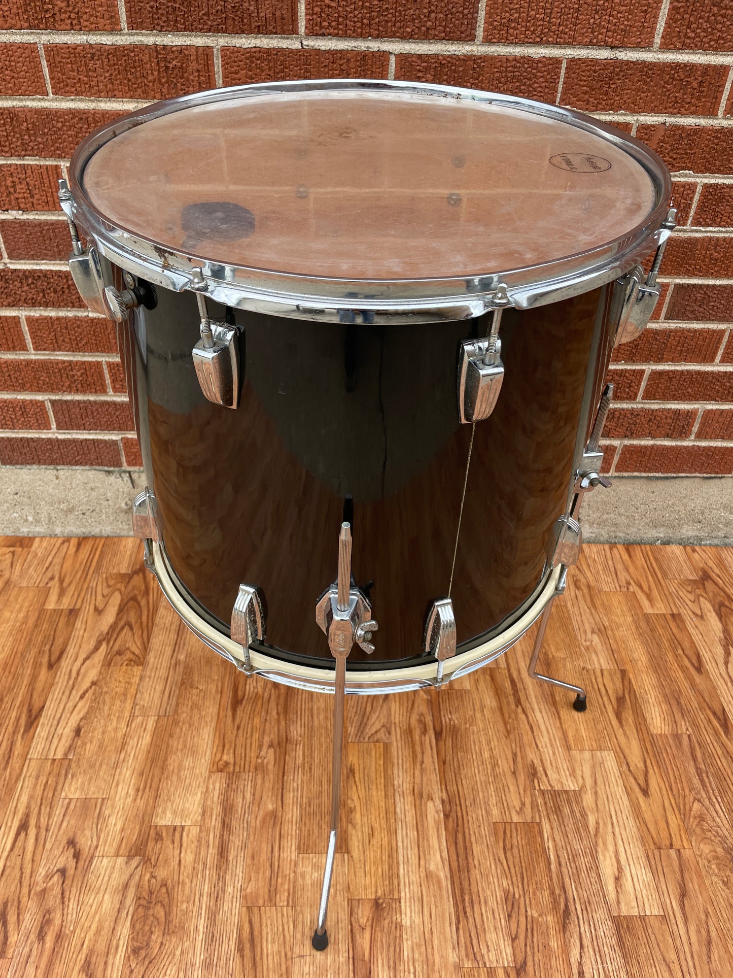 1970s Ludwig 16x18 Floor Tom Drum Black Cortex 6-Ply