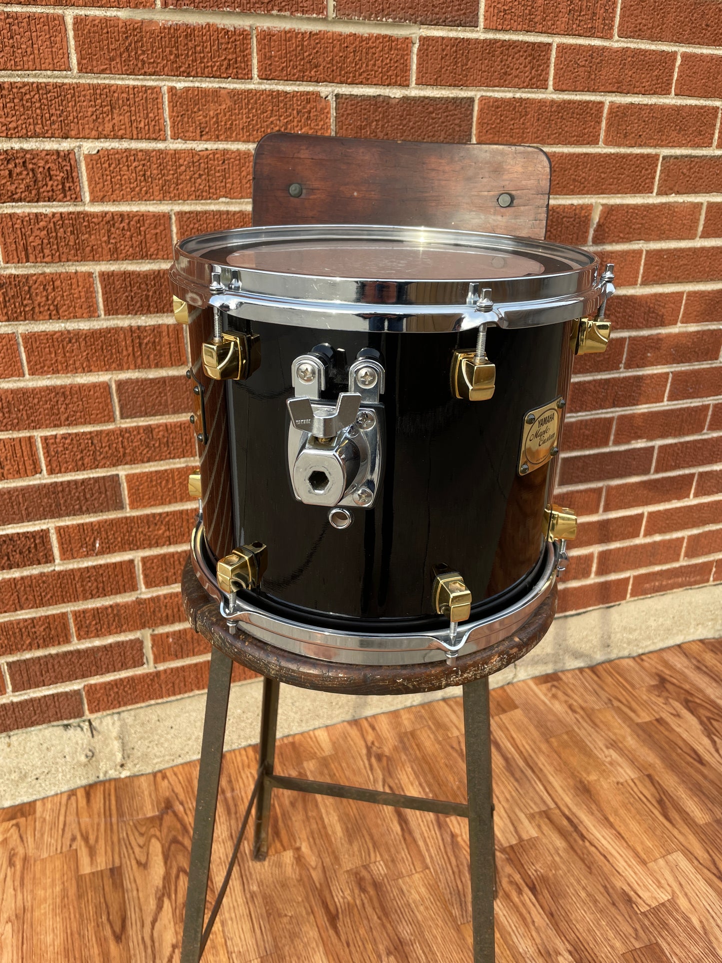 Yamaha 12x10 Maple Custom Tom Drum Single Piano Black 10x12 Made in Japan