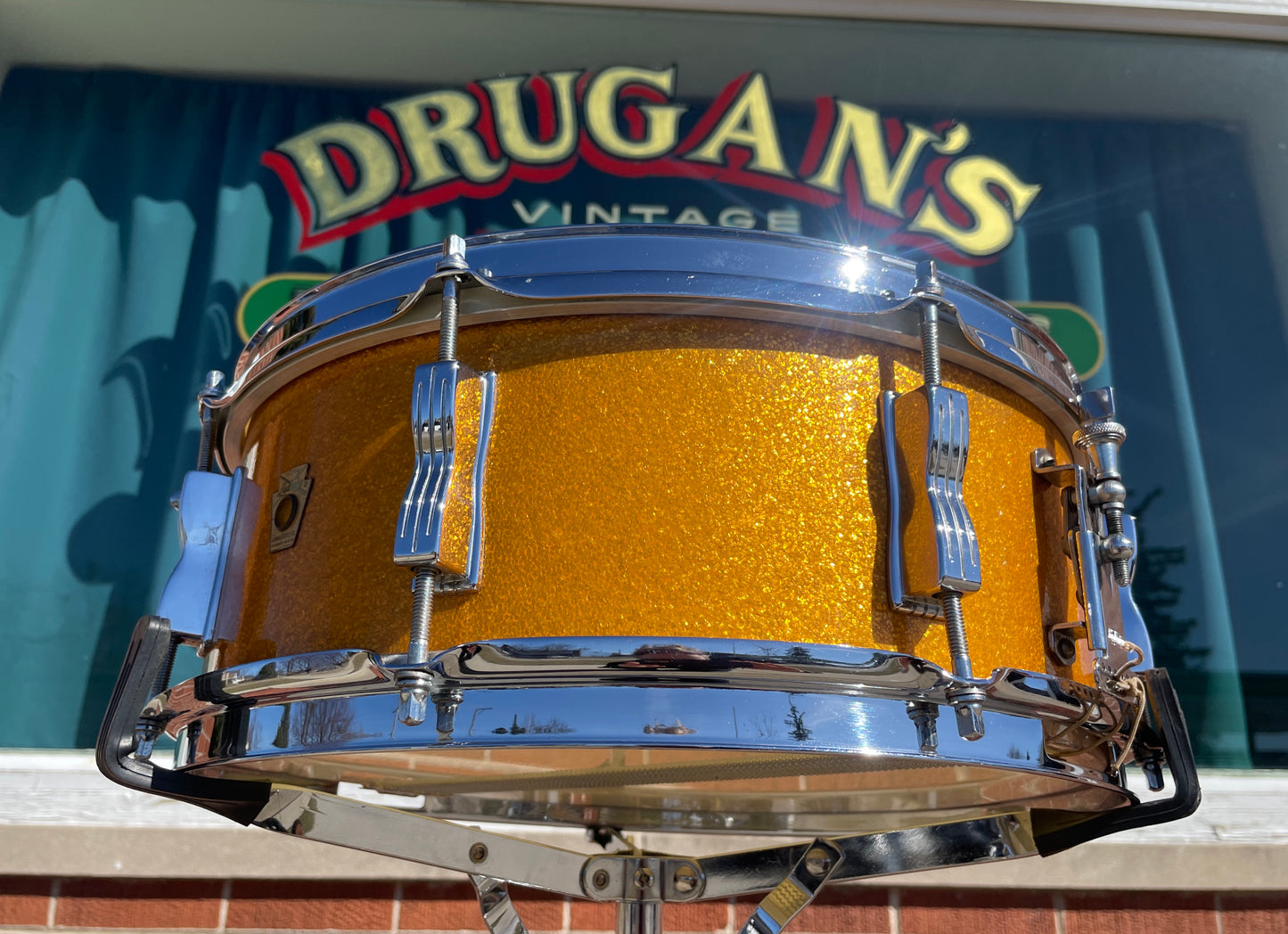 1965 Ludwig 5x14 Jazz Festival Snare Drum Gold Sparkle COB