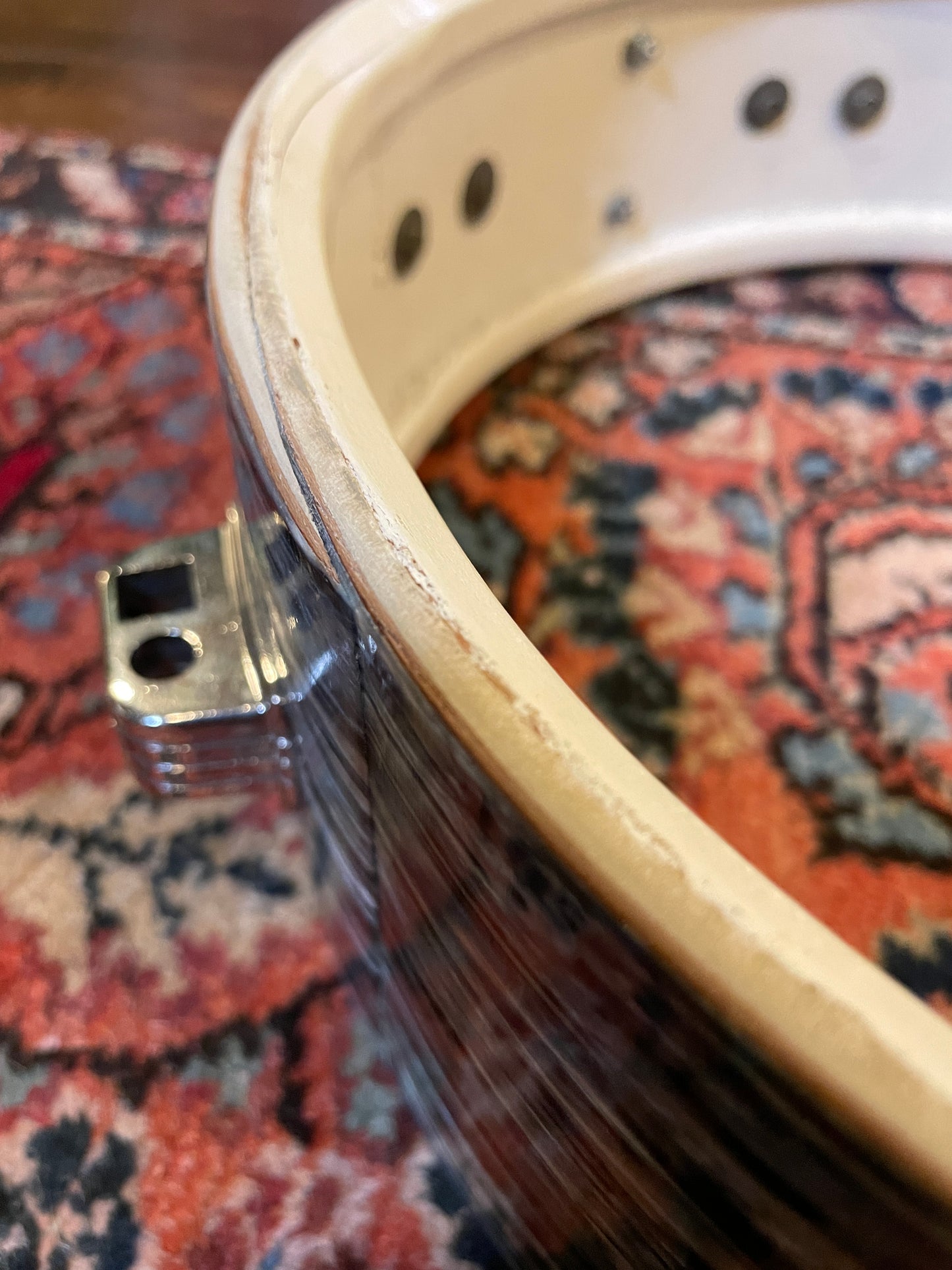 1960-1962 Ludwig 4x14 Downbeat Snare Drum Oyster Blue Pearl Pre-Serial Keystone Badge