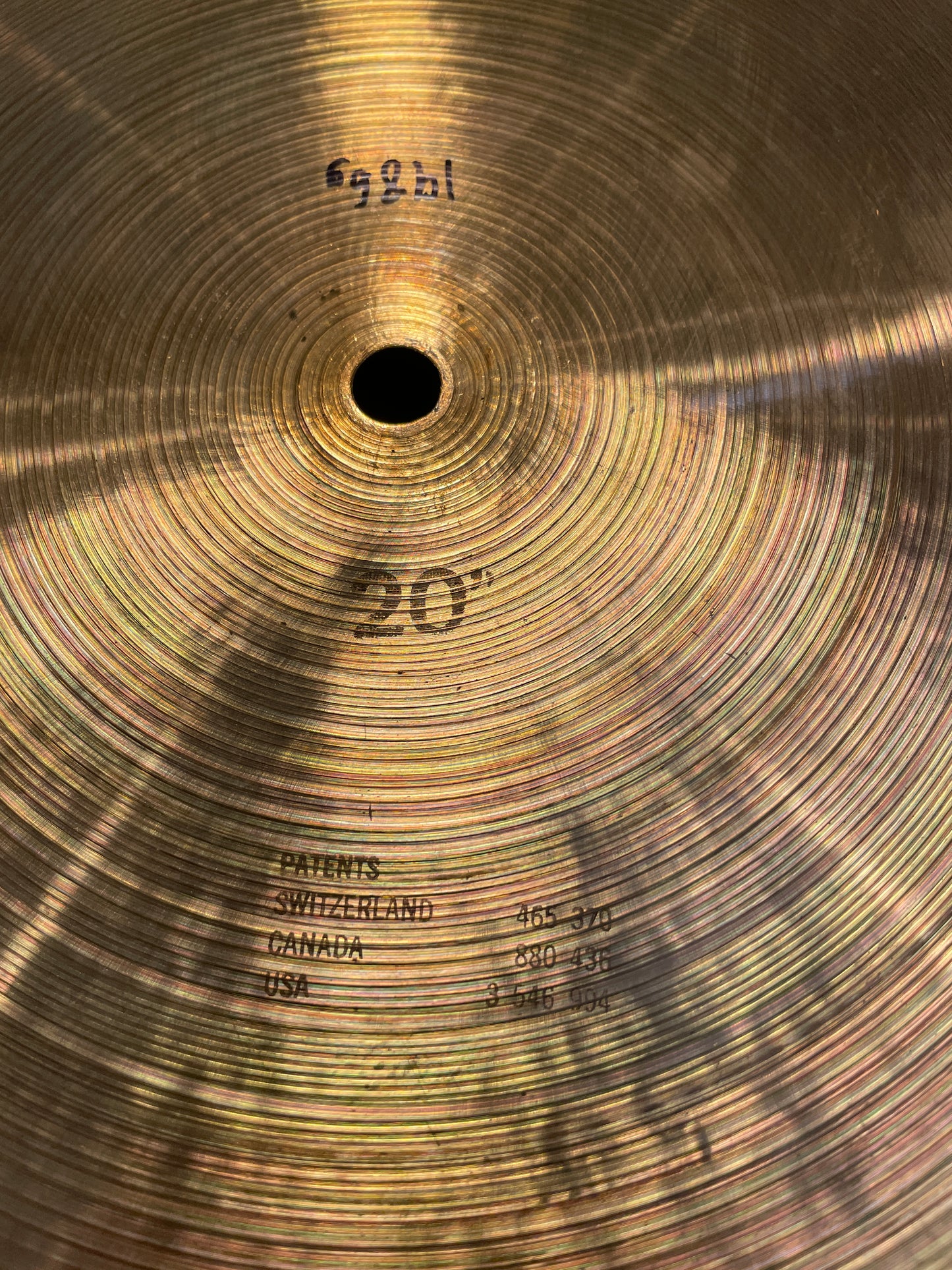 20" Paiste 1978 Black Label 2002 Flat Ride Cymbal 1986g