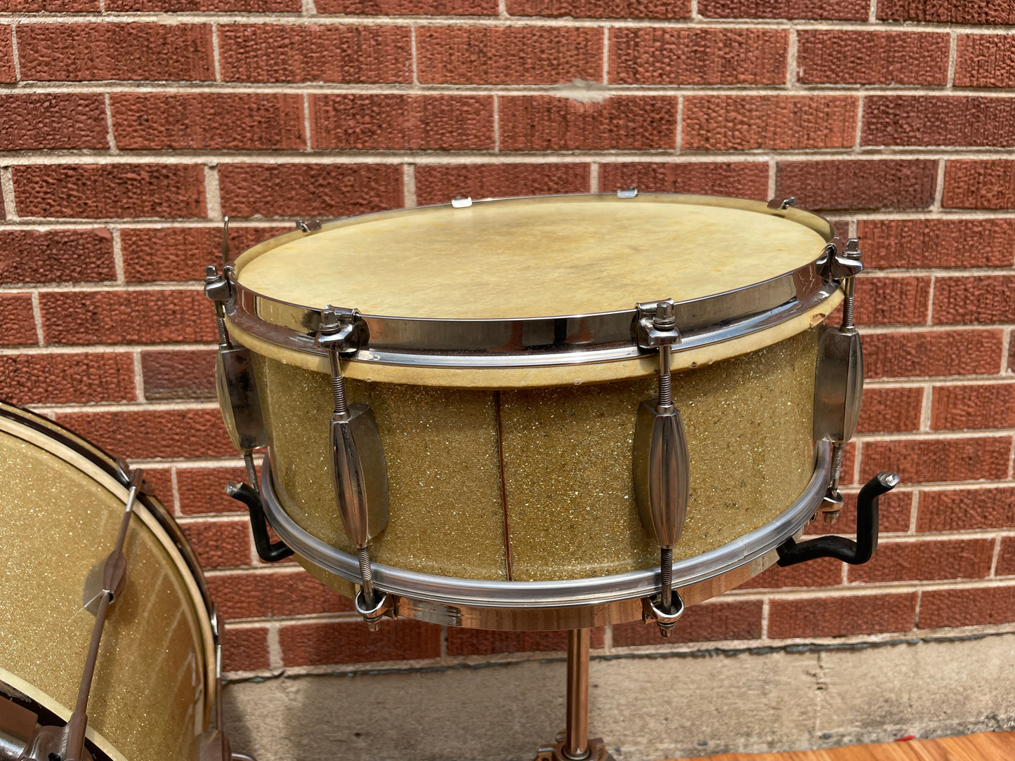 1950s Slingerland Ensemble 3-N Radio King Jam Session Outfit 2pc. Silver Sparkle Drum Set