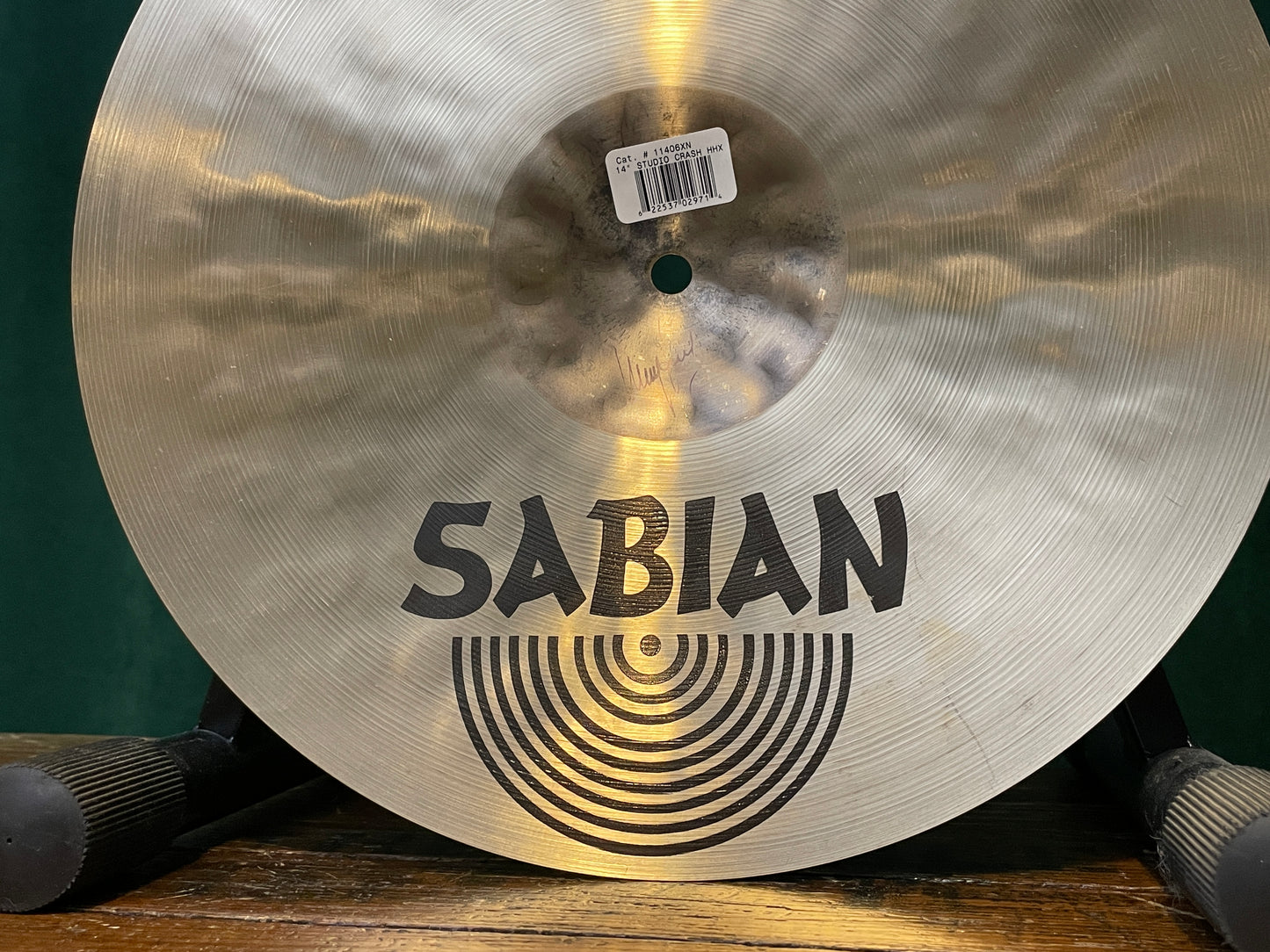 N.O.S. 14" Sabian Hand Hammered HHX Studio Crash Cymbal 806g