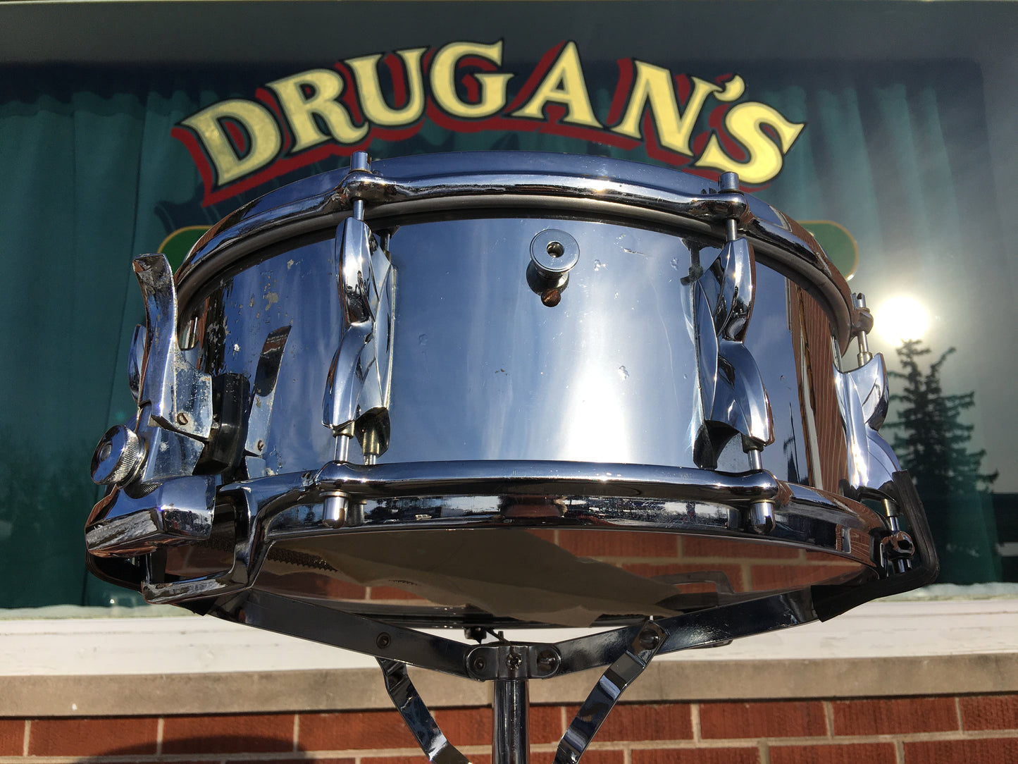 1970s Premier 5.5x14 Model 2000 Snare Drum Chrome Over Aluminum Made in England
