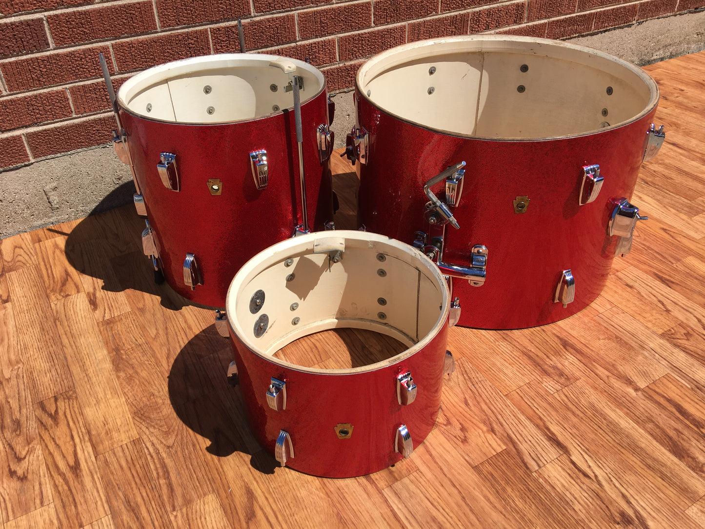 1965 Ludwig Down Beat Drum Set - Red Sparkle 20/12/14