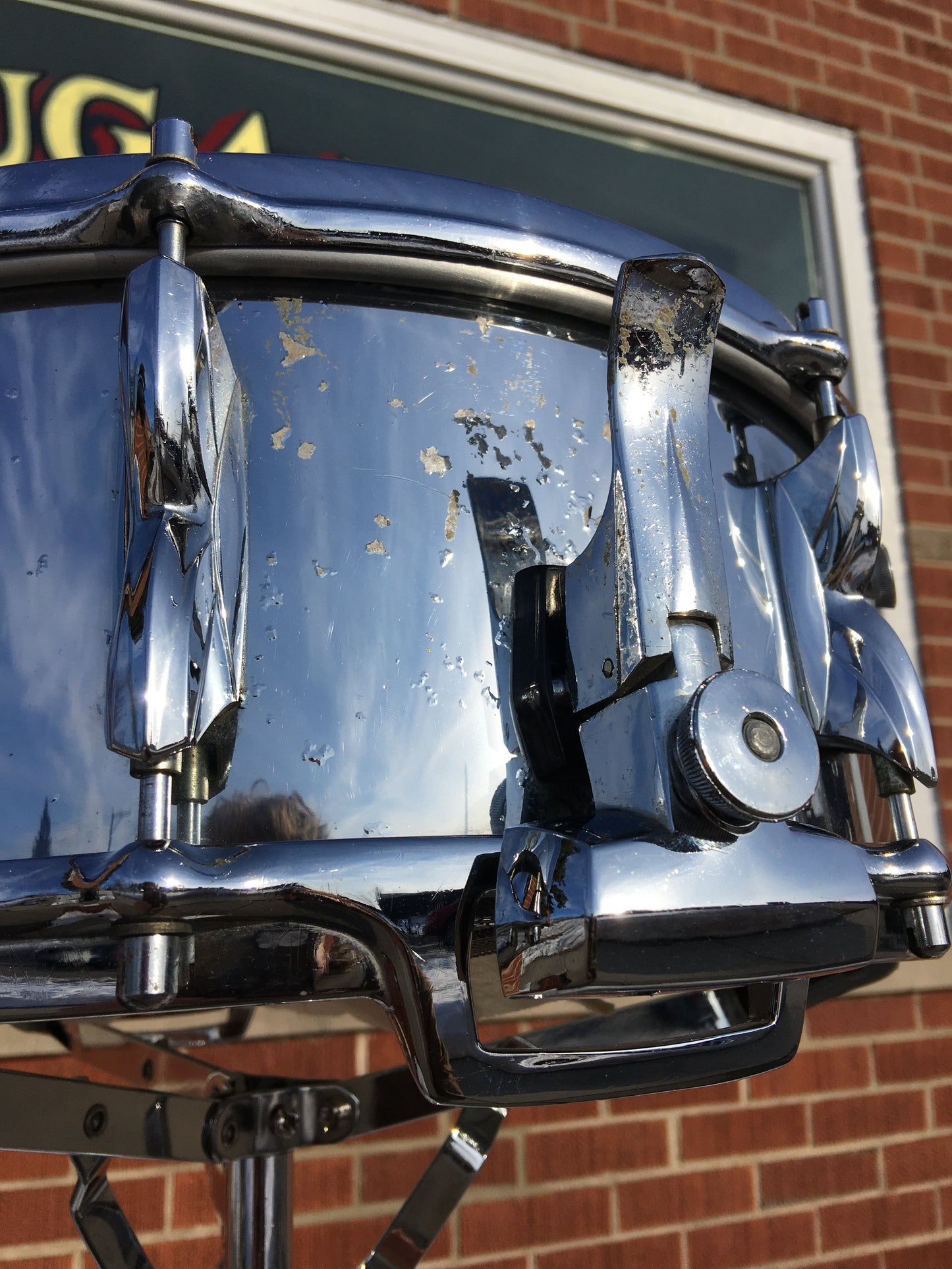 1970s Premier 5.5x14 Model 2000 Snare Drum Chrome Over Aluminum Made in England