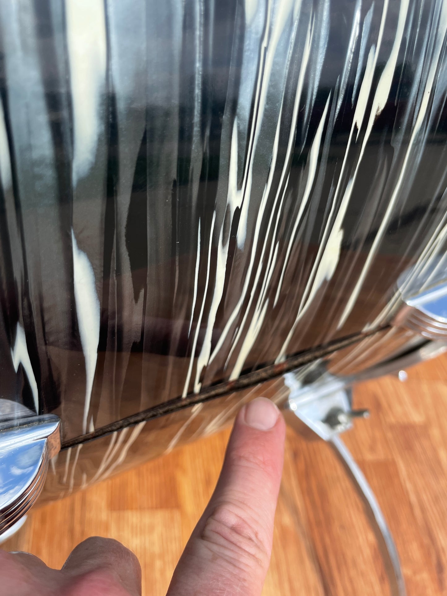 1970s Ludwig Drum Set Oyster Black Pearl 24/13/16/18