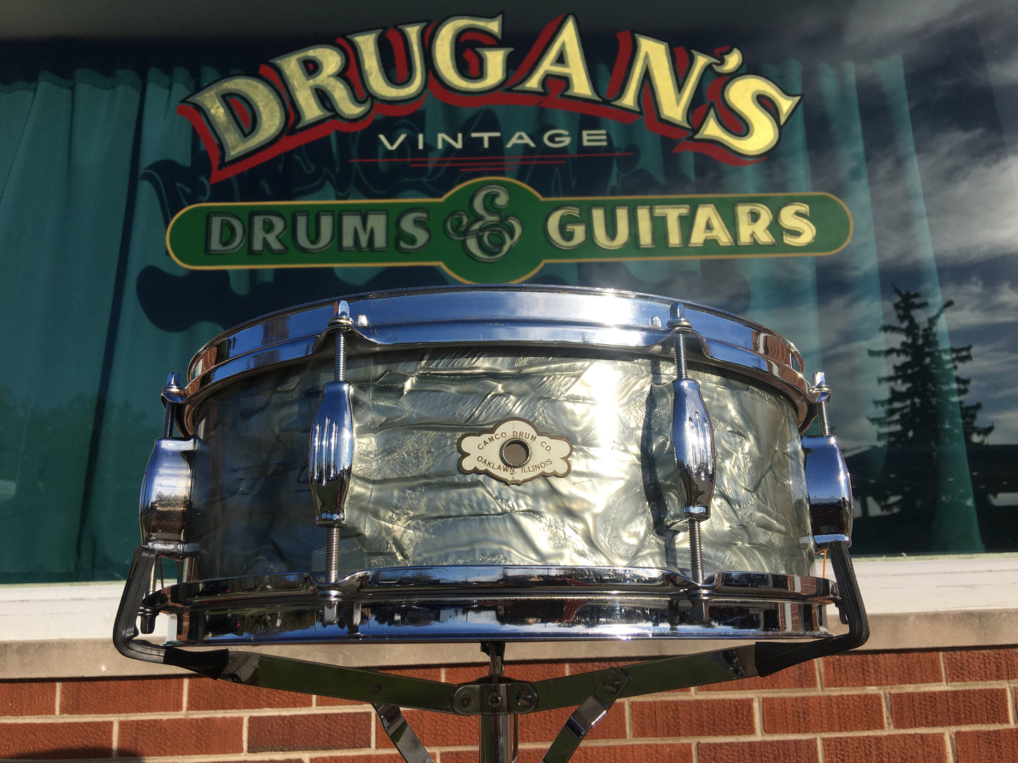 1960s Camco Oaklawn 5x14 Tuxedo Snare Drum Sky Blue Pearl