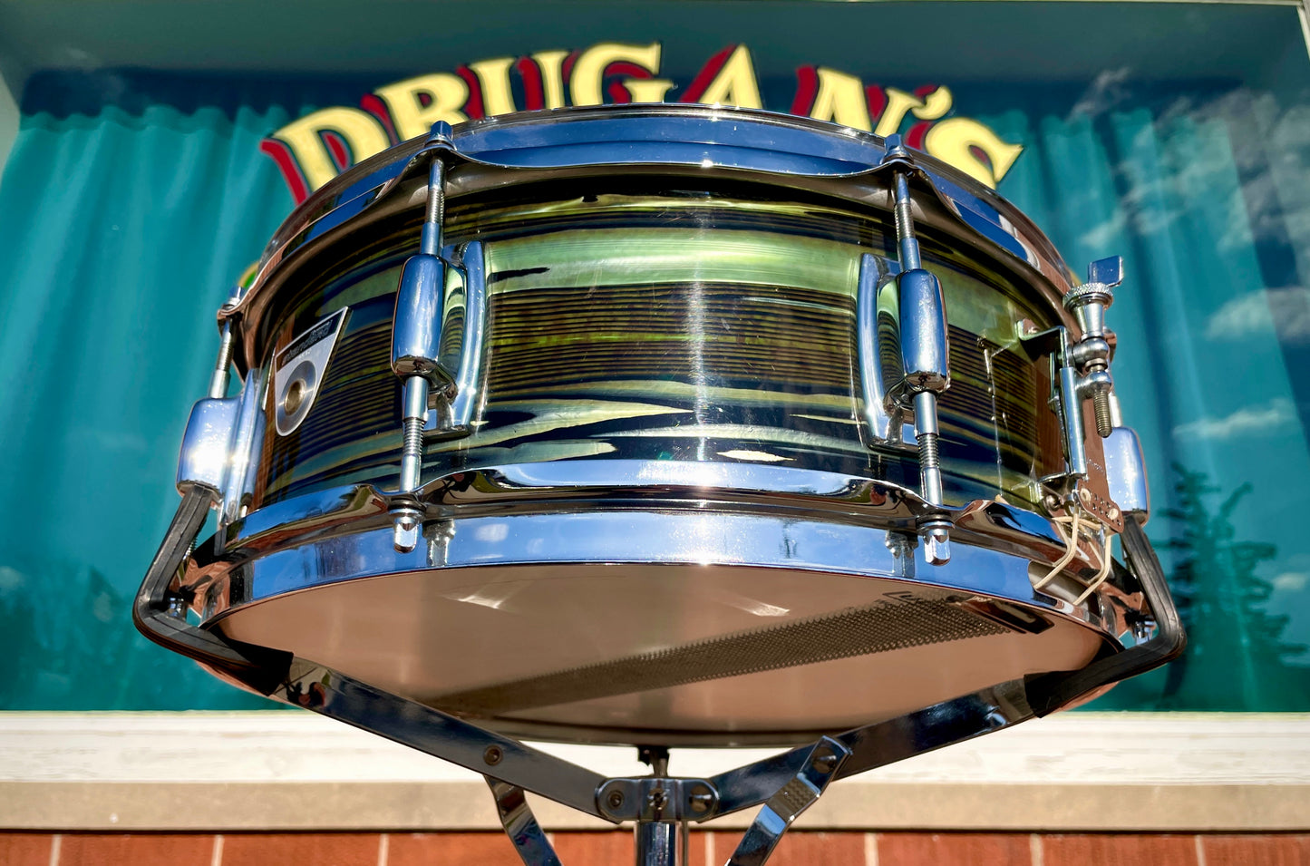 Vintage Ludwig Standard 5x14 Snare Drum Avocado Strata