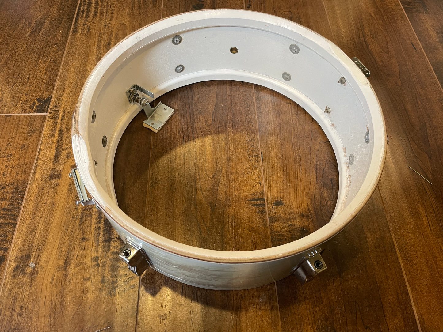 Early 1960s Ludwig Pre-Serial # 5x14 Pioneer Snare Drum White Marine Pearl WMP
