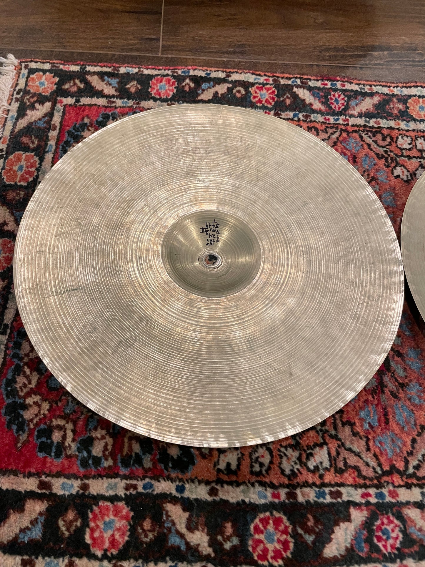 15" Zildjian A 1951-52 Trans Stamp III Hi-Hat Cymbal Pair 924g/928g #797