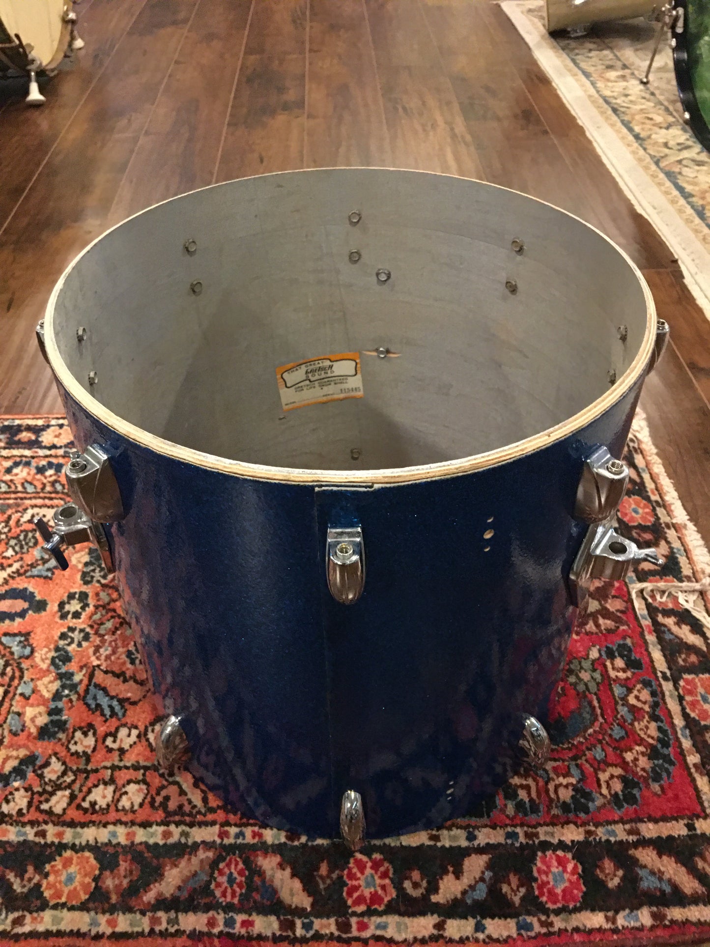 Gretsch Round Badge Blue Glass Glitter 14"x14"