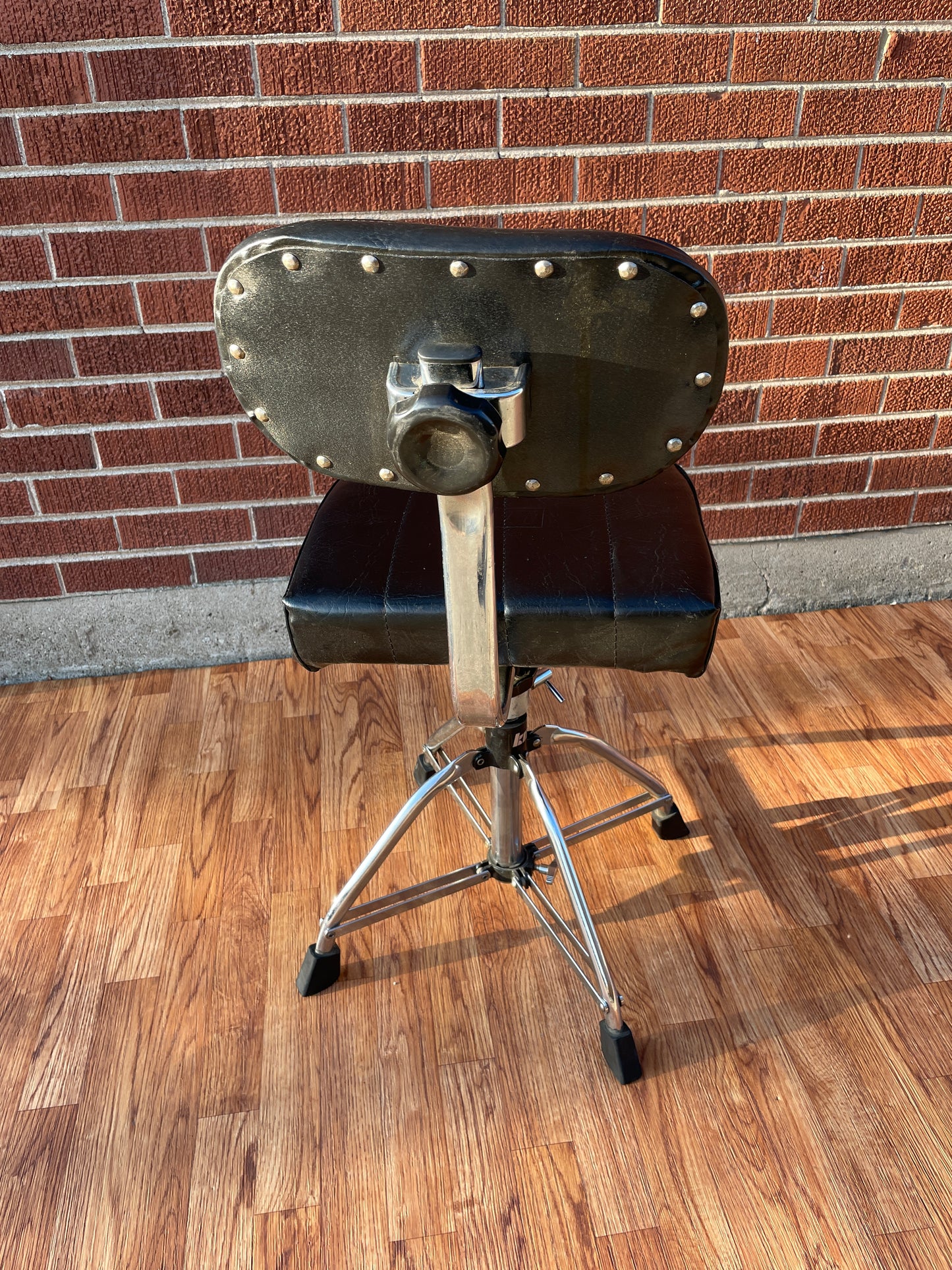 1980s KMD 4-Leg Wide Seat Drum Throne w/ Backrest