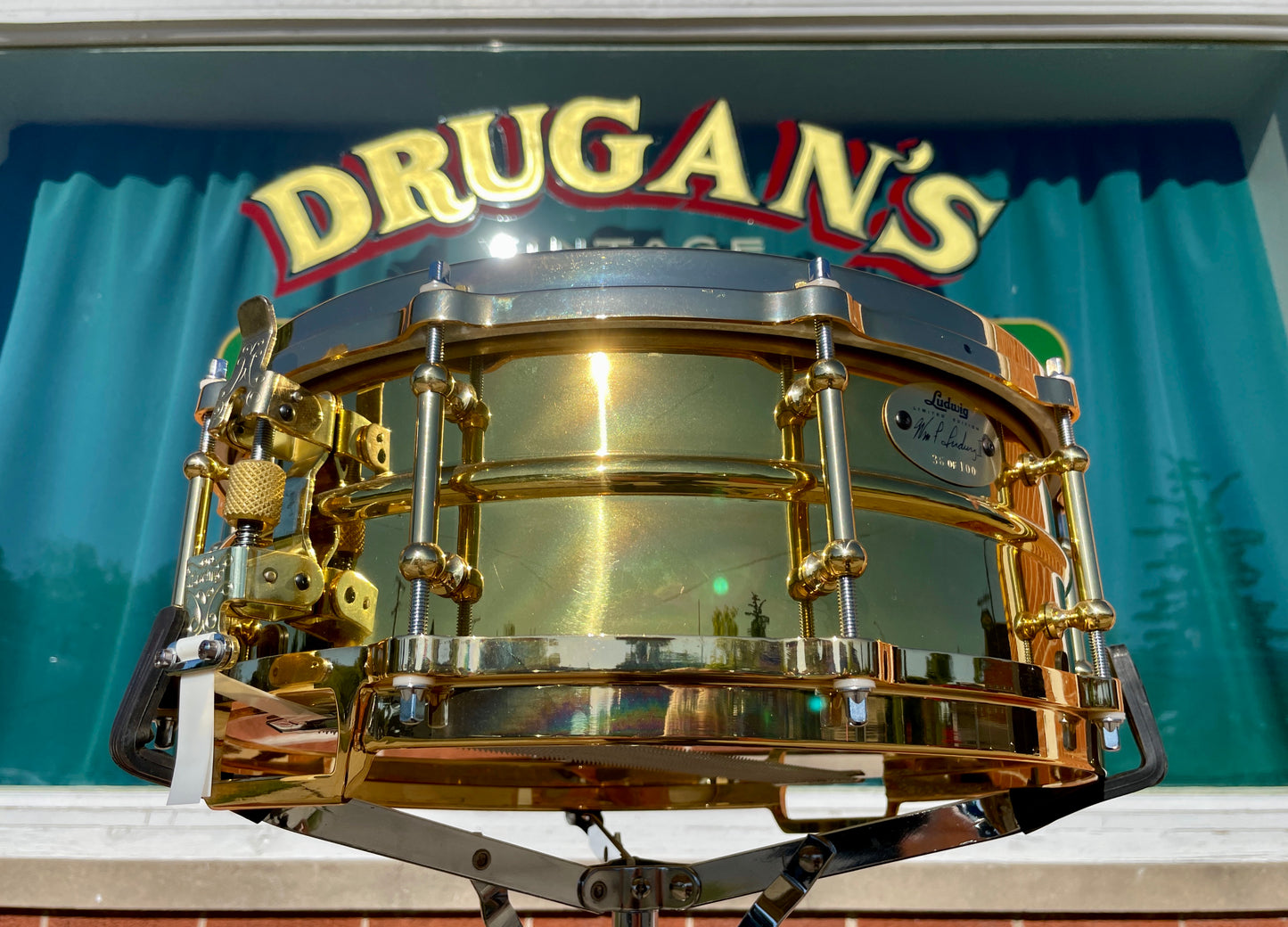 2000 Ludwig 5x14 Limited Edition Brass Millennium Snare Drum #36 of 100