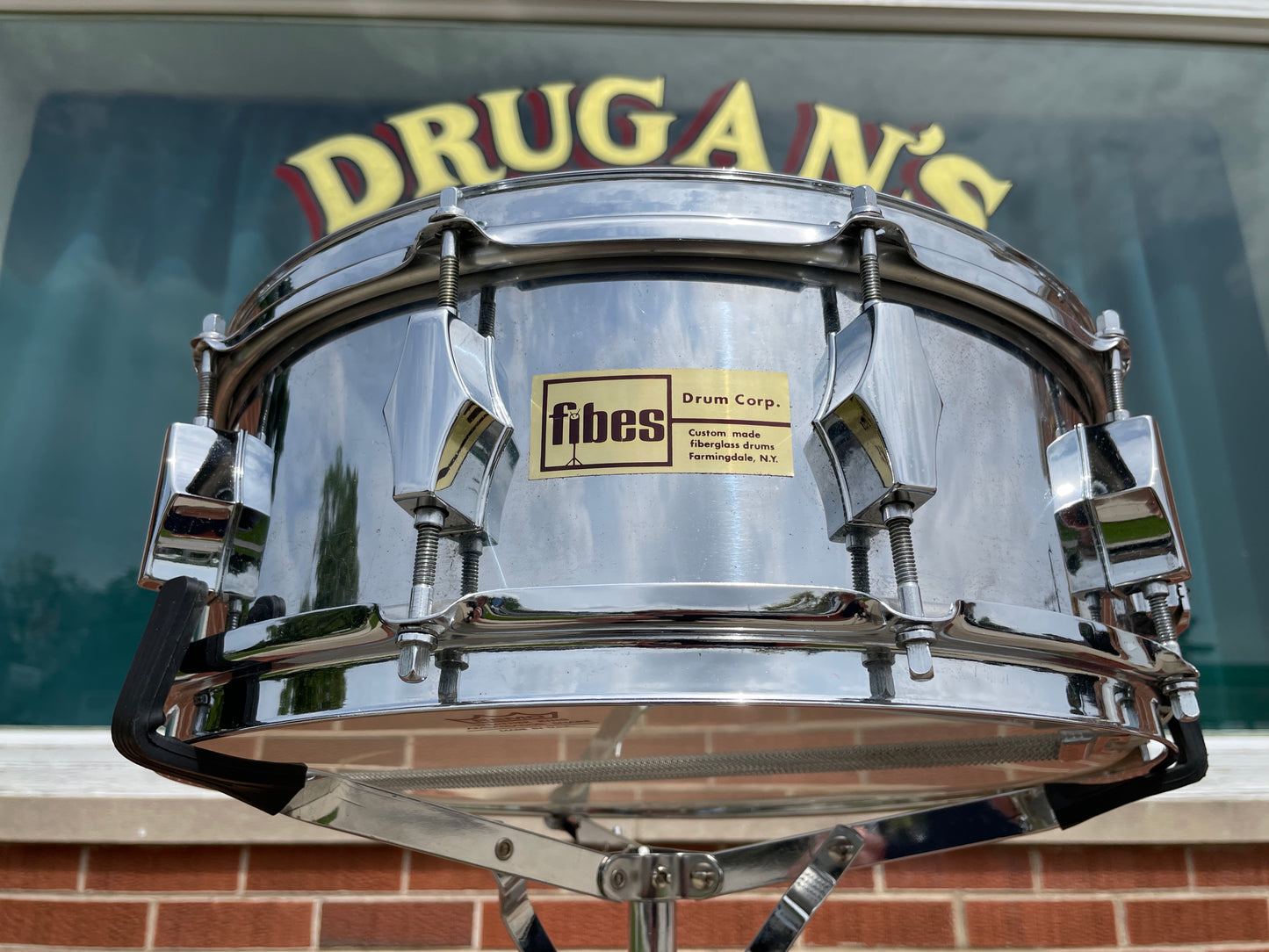 1960s Fibes Buddy Rich Played 5x14 Prototype Snare Drum Chrome Over Fiberglass