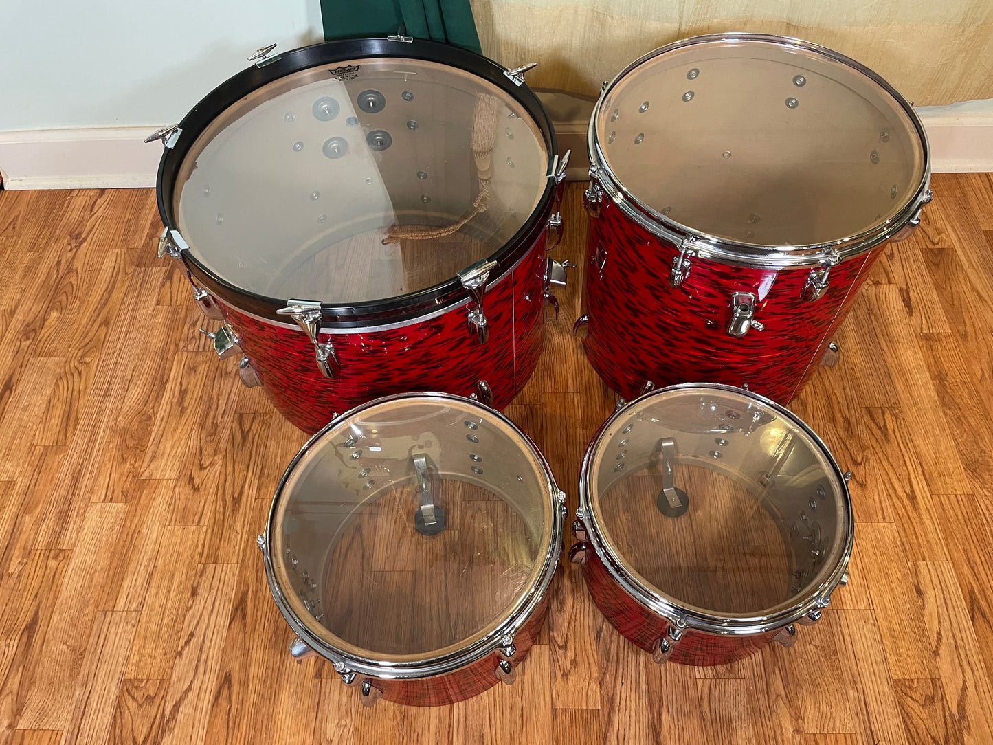 1960s Slingerland Red Tiger Drum Set 20/12/13/16