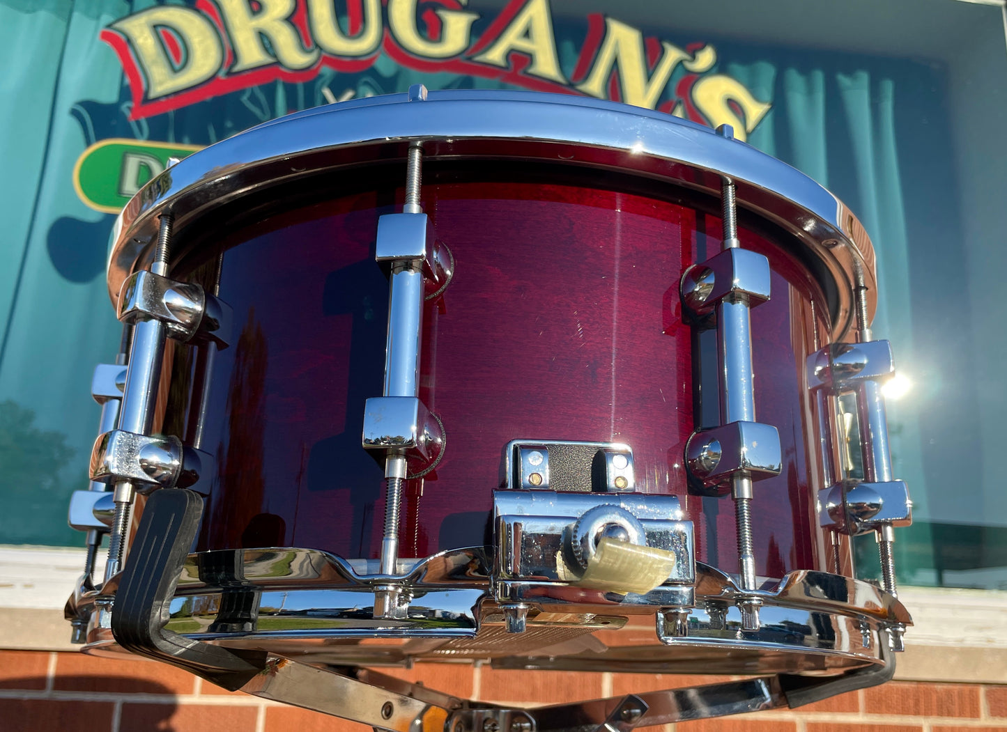 NOS Premier 7x14 Signia Maple Snare Drum Cherrywood 10-Lug