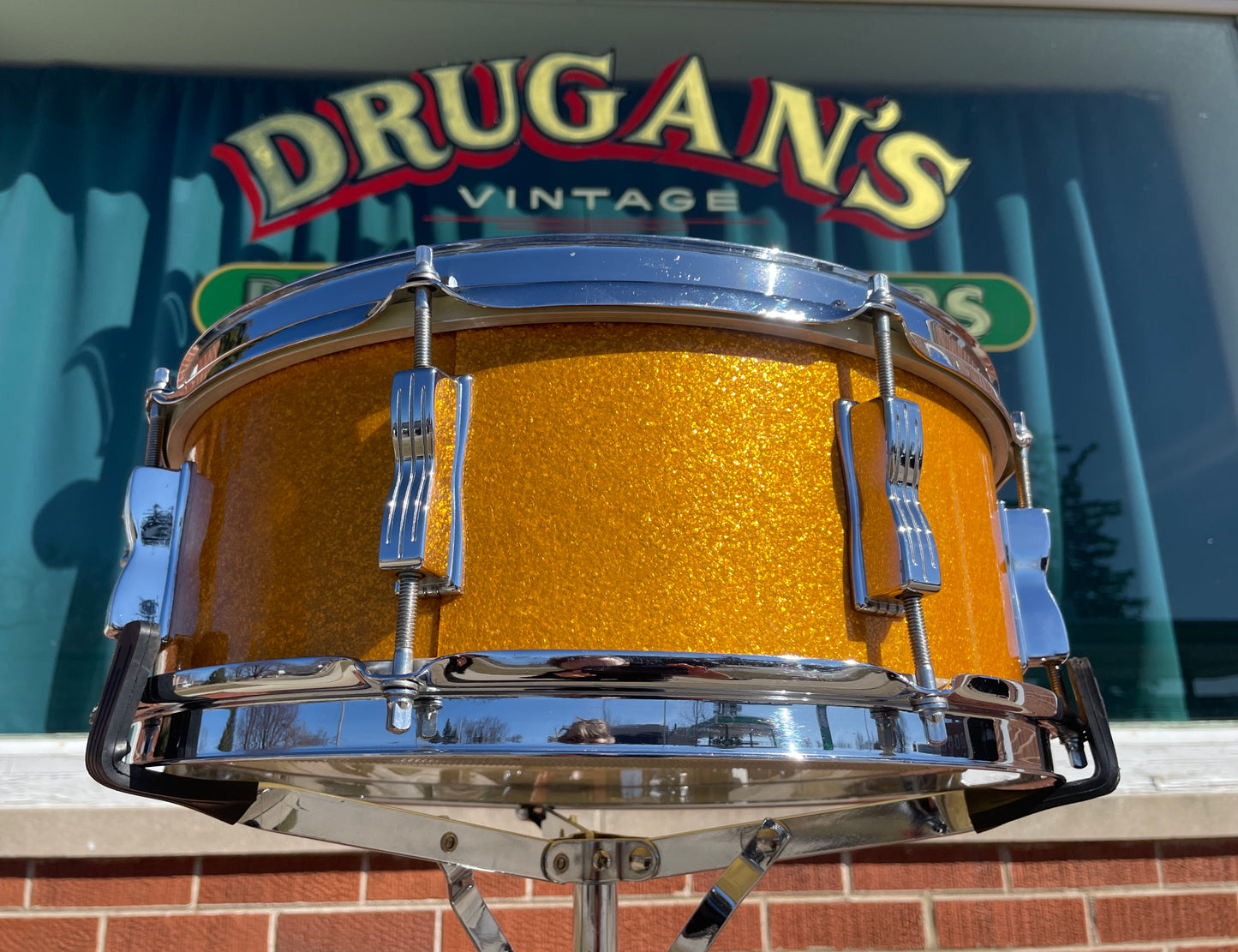 1965 Ludwig 5x14 Jazz Festival Snare Drum Gold Sparkle COB