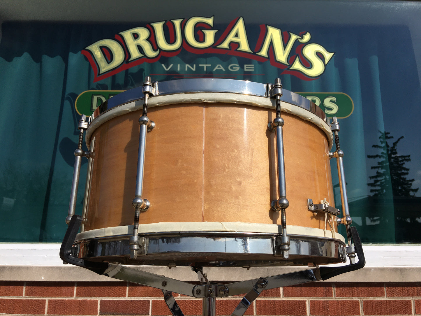 1946 Ludwig Pioneer 6.5x14 8 Lug Snare Drum Natural Maple