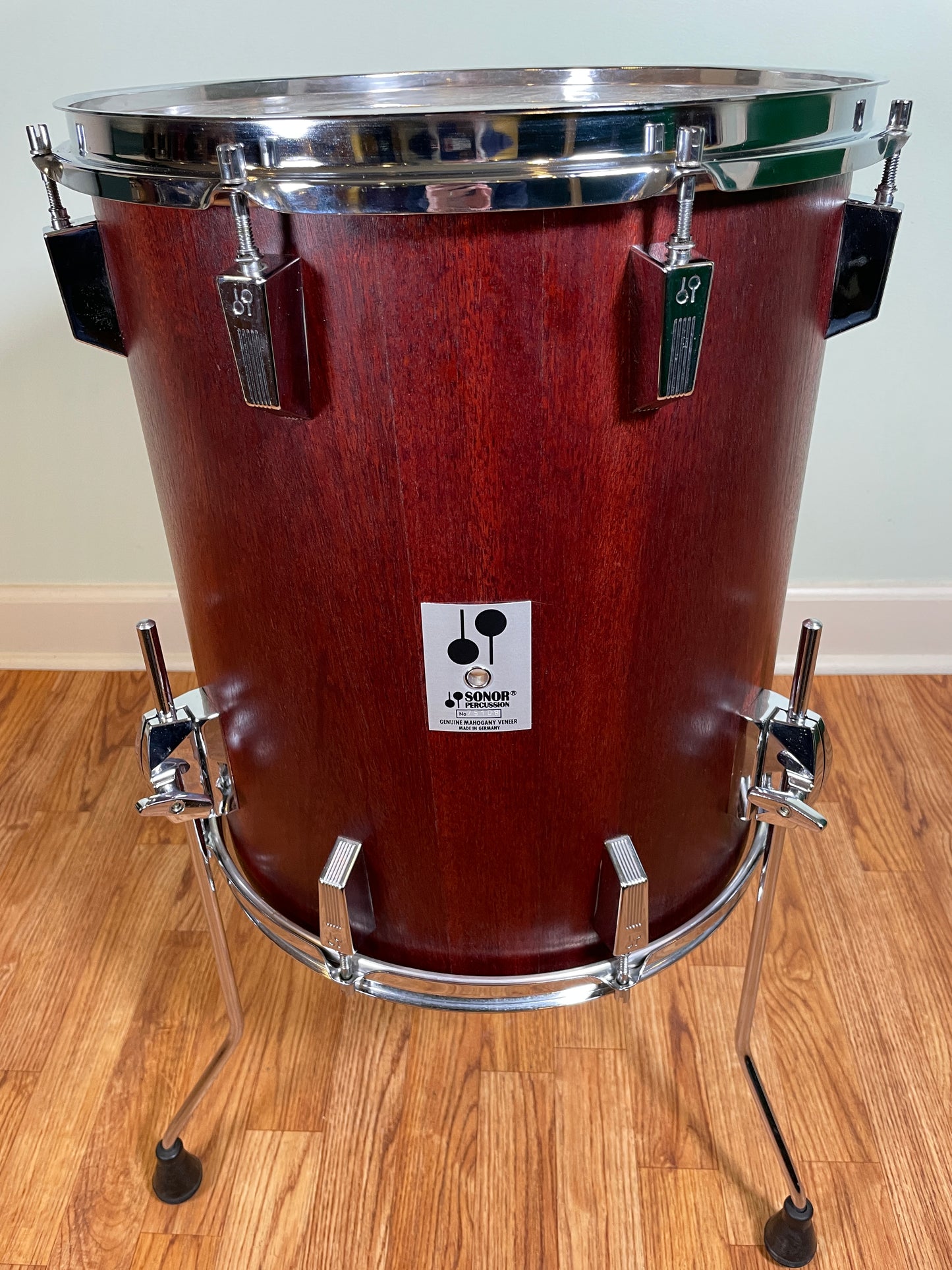 Vintage Sonor Phonic Plus 15x17 Tom Drum Red Mahogany