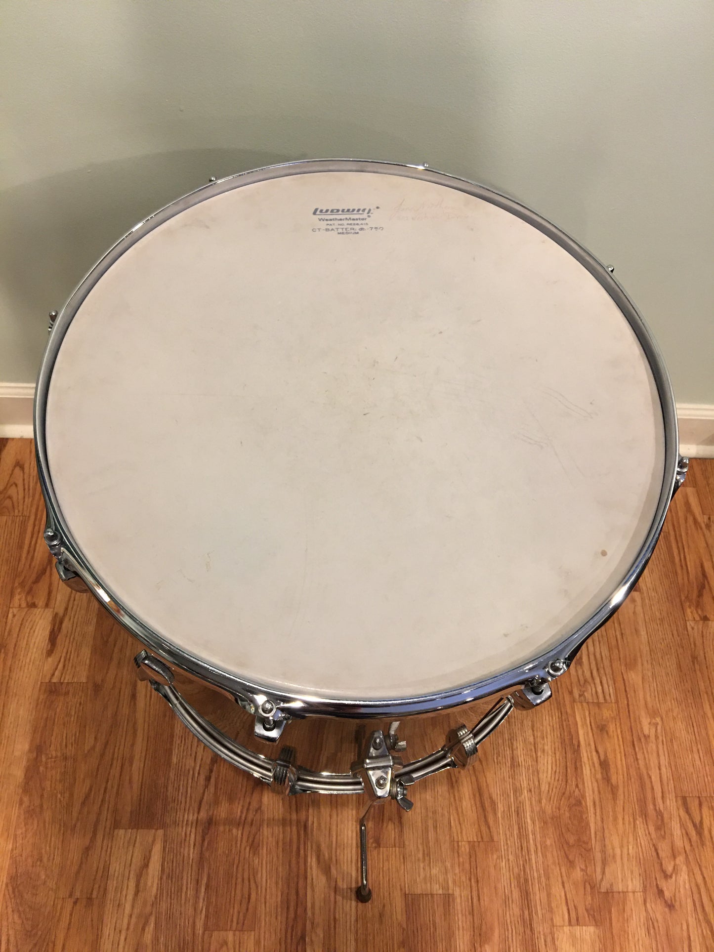 1970s Ludwig 16x18 3 Ply Single Floor Tom Drum Walnut Cortex
